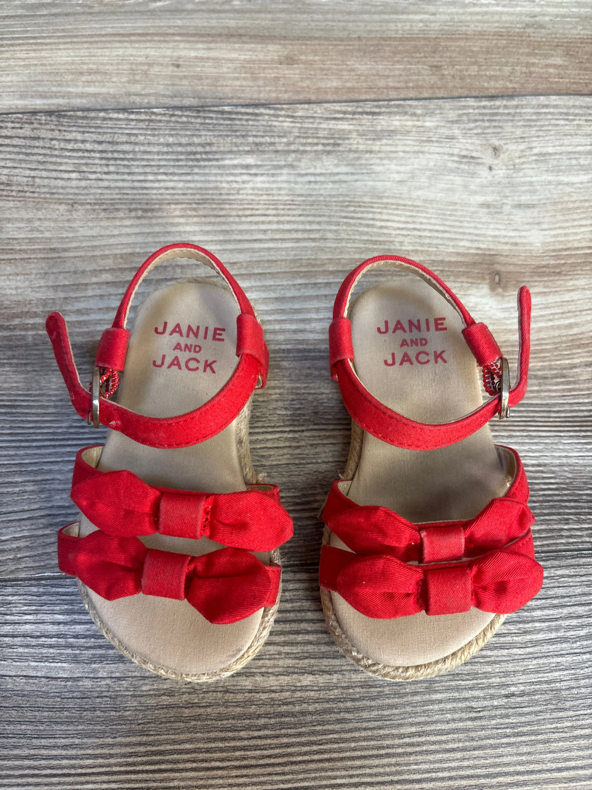 Janie & Jack Bow Espadrille Sandals Red sz 4/5c