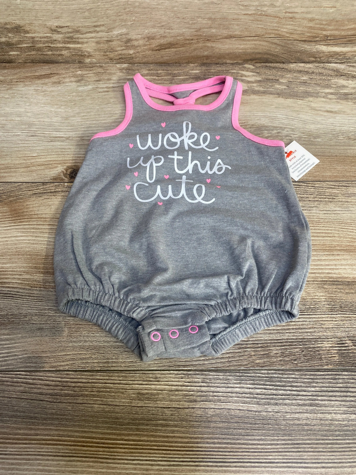 NEW Cat & Jack Woke Up This Cute Romper Grey sz 0-3m - Me n Mommy To Be