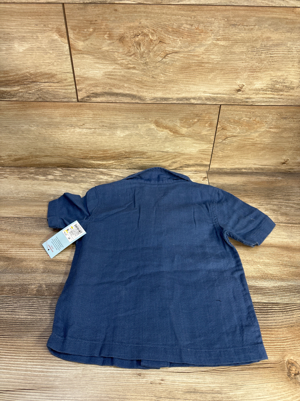 NEW Cat & Jack Embroidered Shark Button-Up Shirt Blue sz 4T