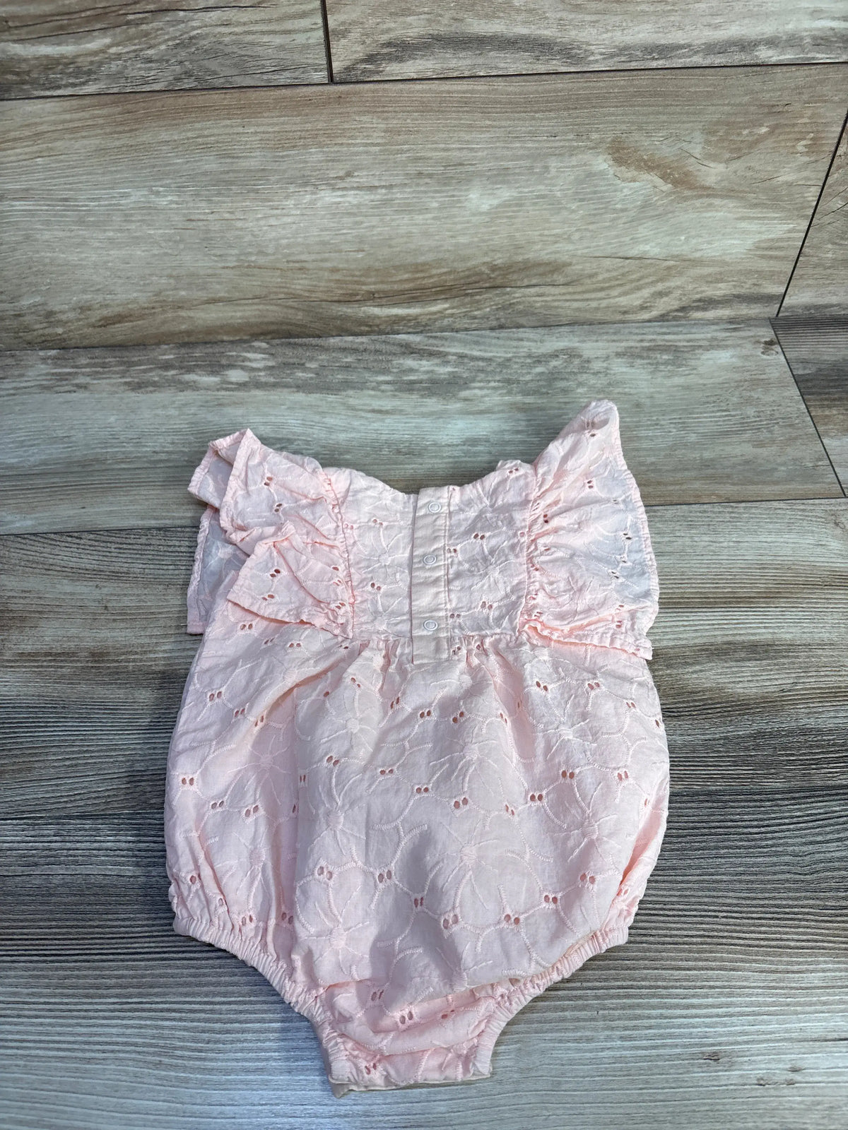 Cat & Jack Eyelet Bubble Romper Blush sz 3-6m