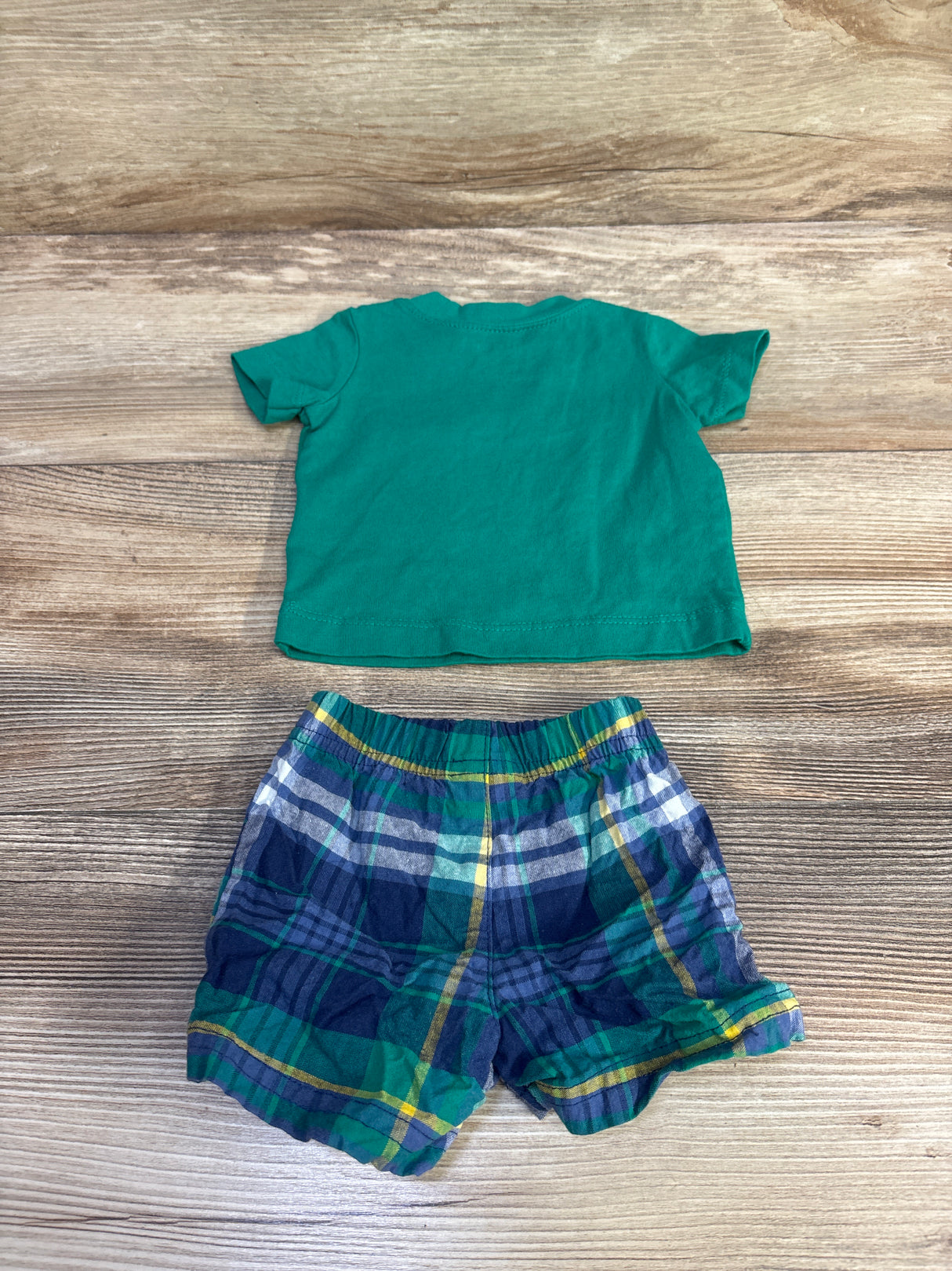 Carter's 2pc Oh Snap Im Awesome Shirt & Shorts Set Green sz Newborn