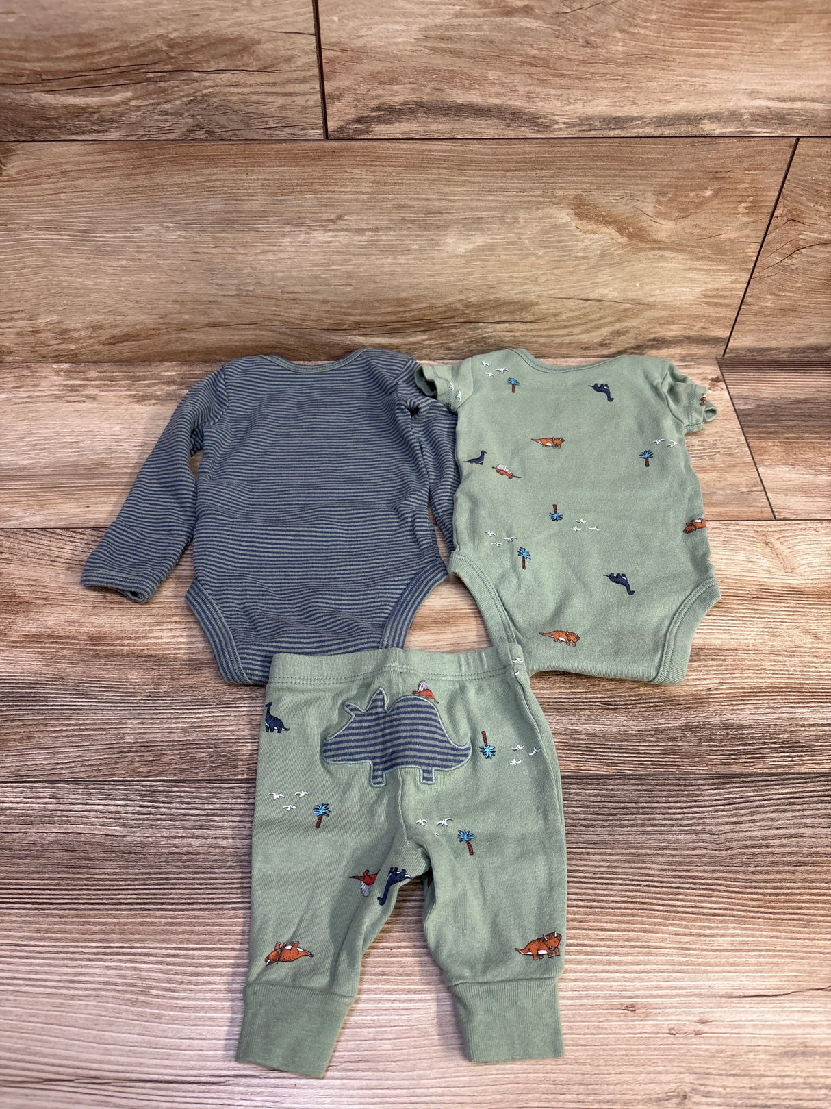 Carter's 3pc Bodysuit & Pant Set Green sz Newborn