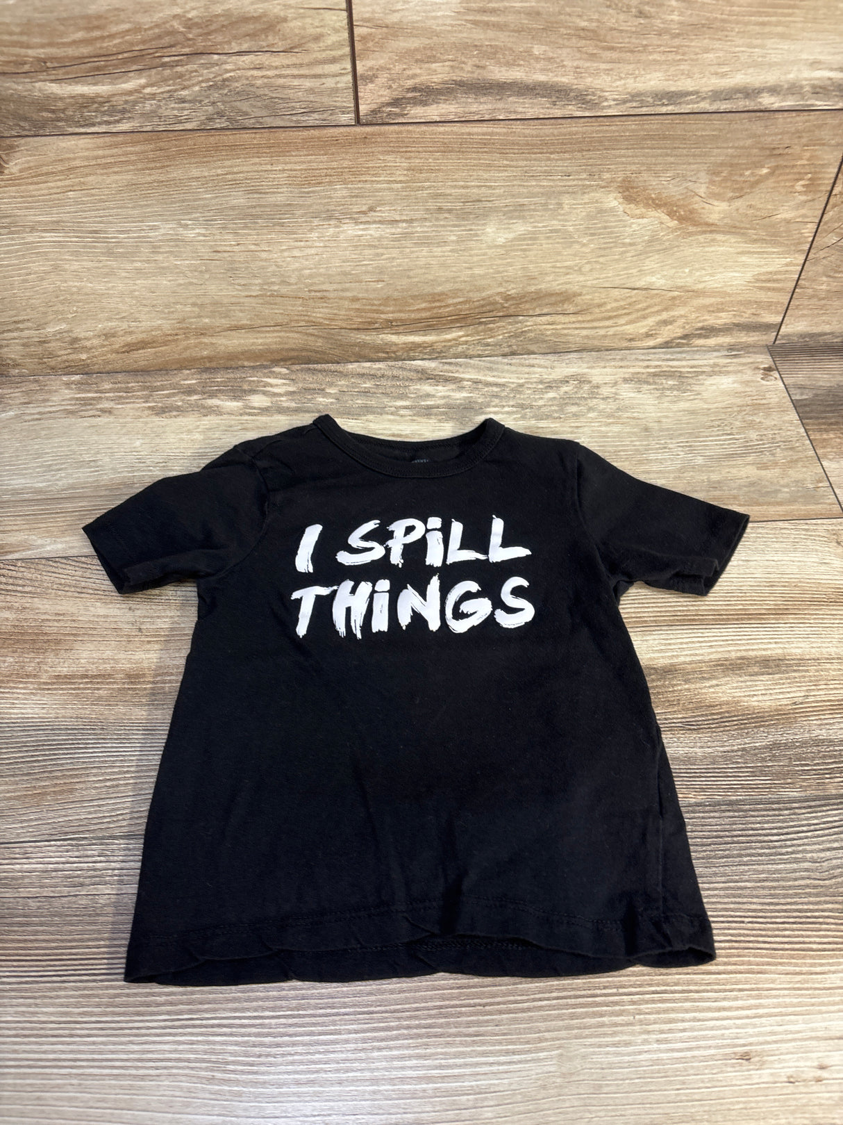 Children's Place I Spill Things Shirt Black sz 3T