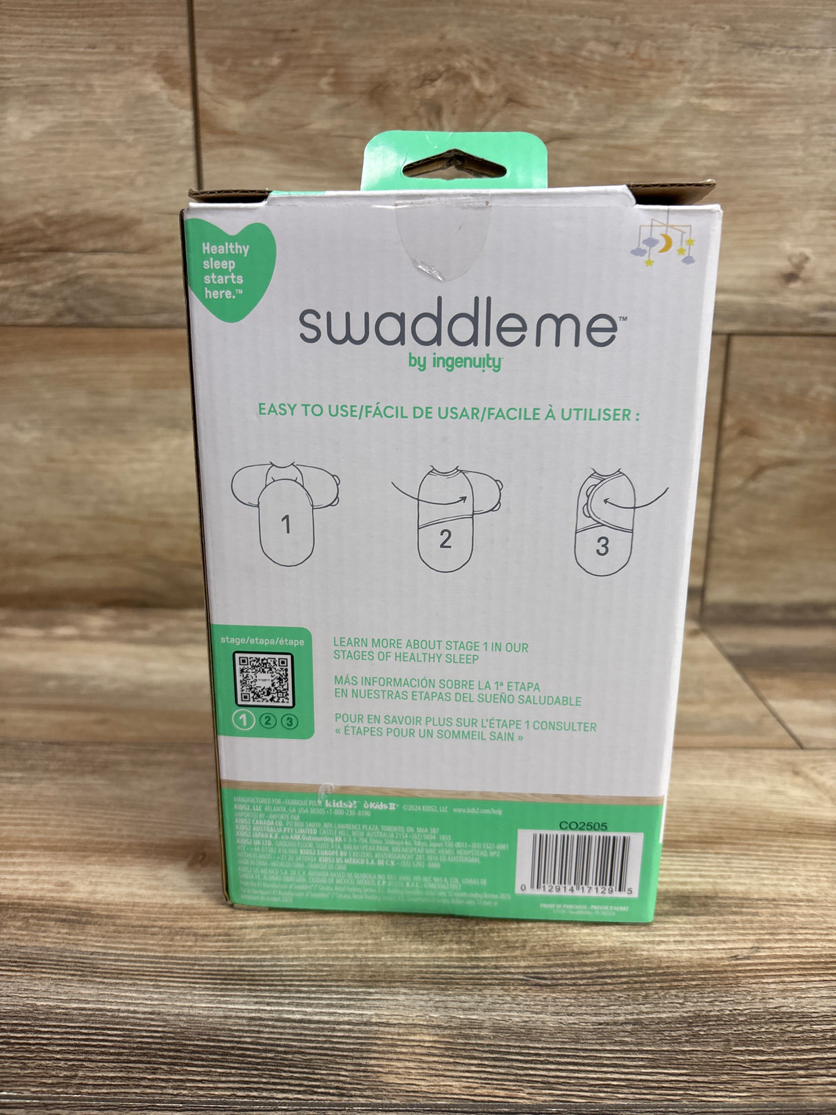 NEW SwaddleMe by Ingenuity 2pk Original Swaddle Wraps Tropical Dino sz 0-3m
