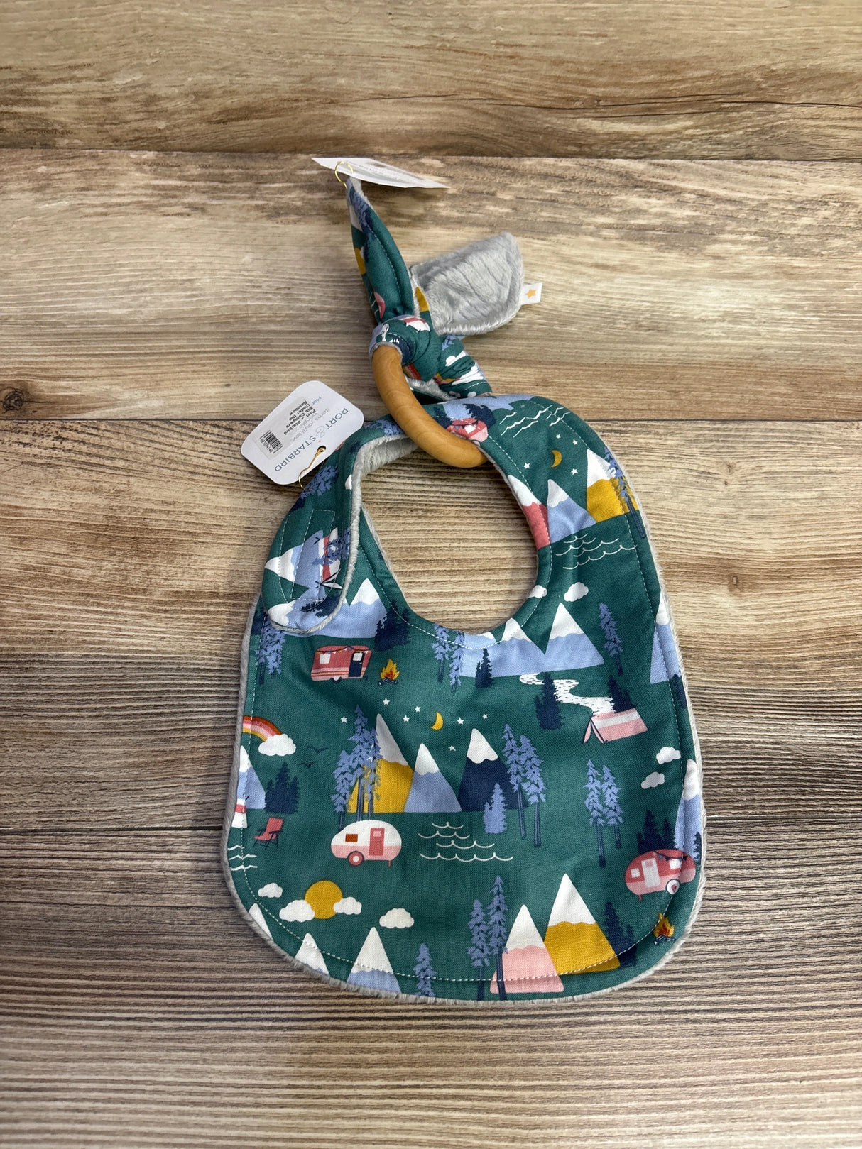 NEW Port Starbird Campers Under the Rainbow Bib & Teether