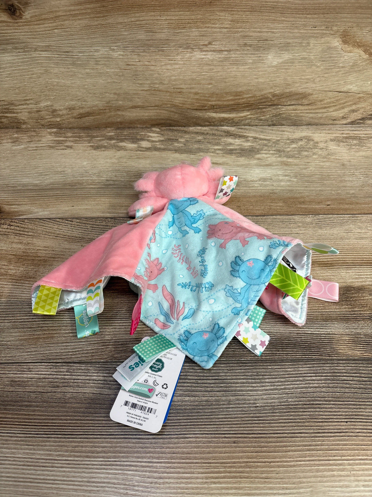 NEW Taggies Lizzy Axolotl Lovey Security Blanket
