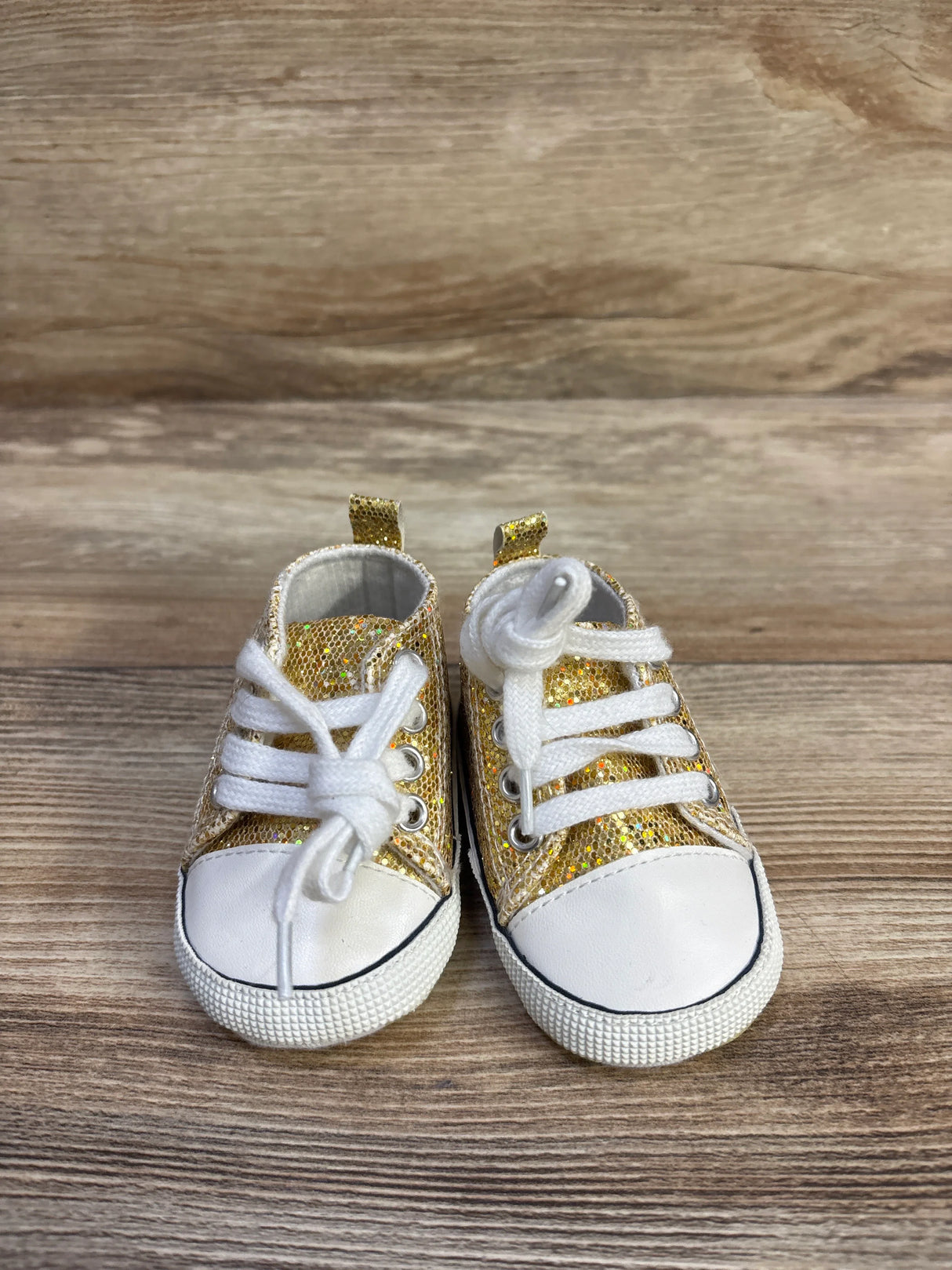 Meckior Glittery Slip-On Crib Shoes Gold sz 2c