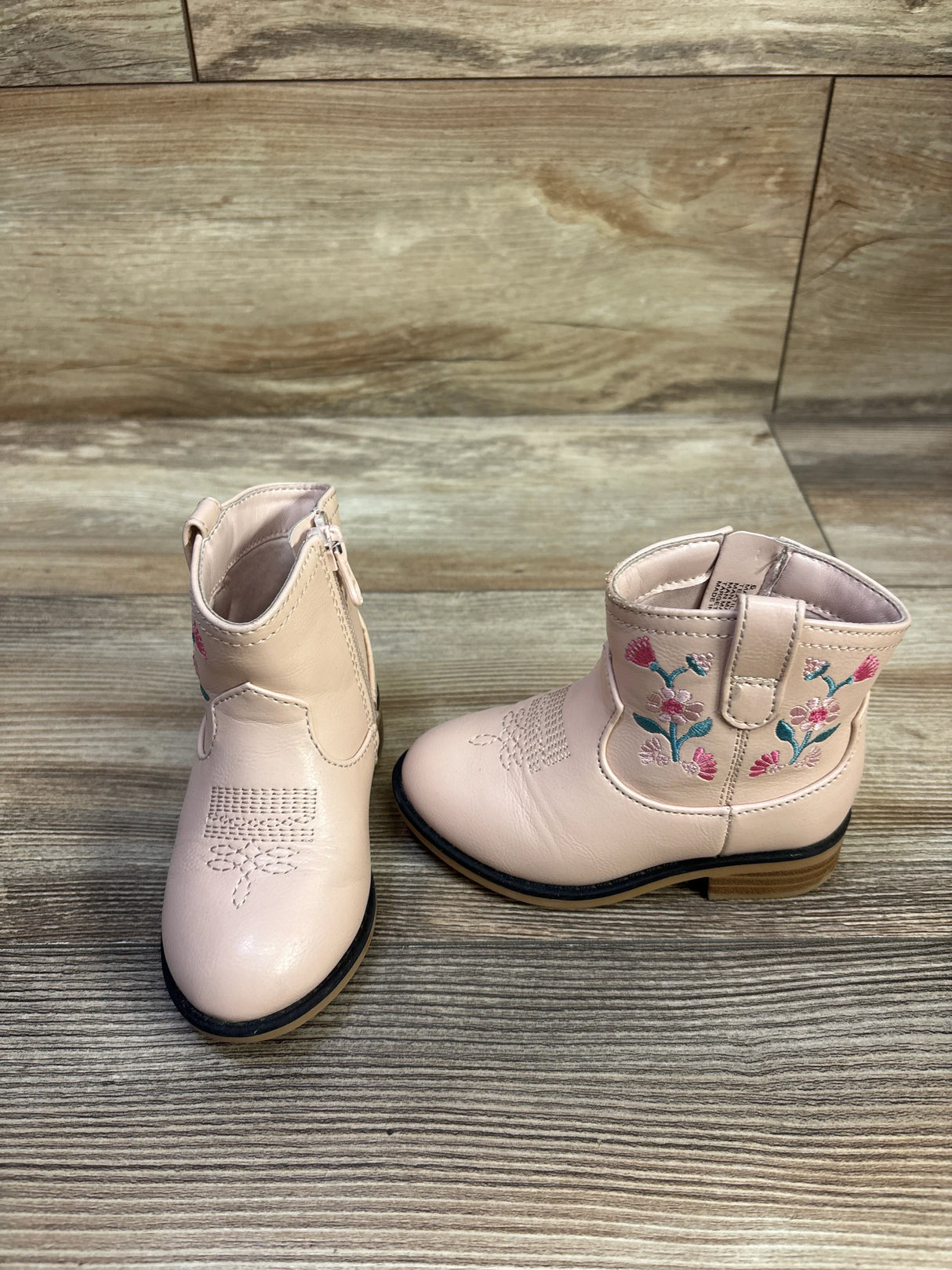 Cat & Jack Whitley Embroidered Western Boots Pink sz 6c