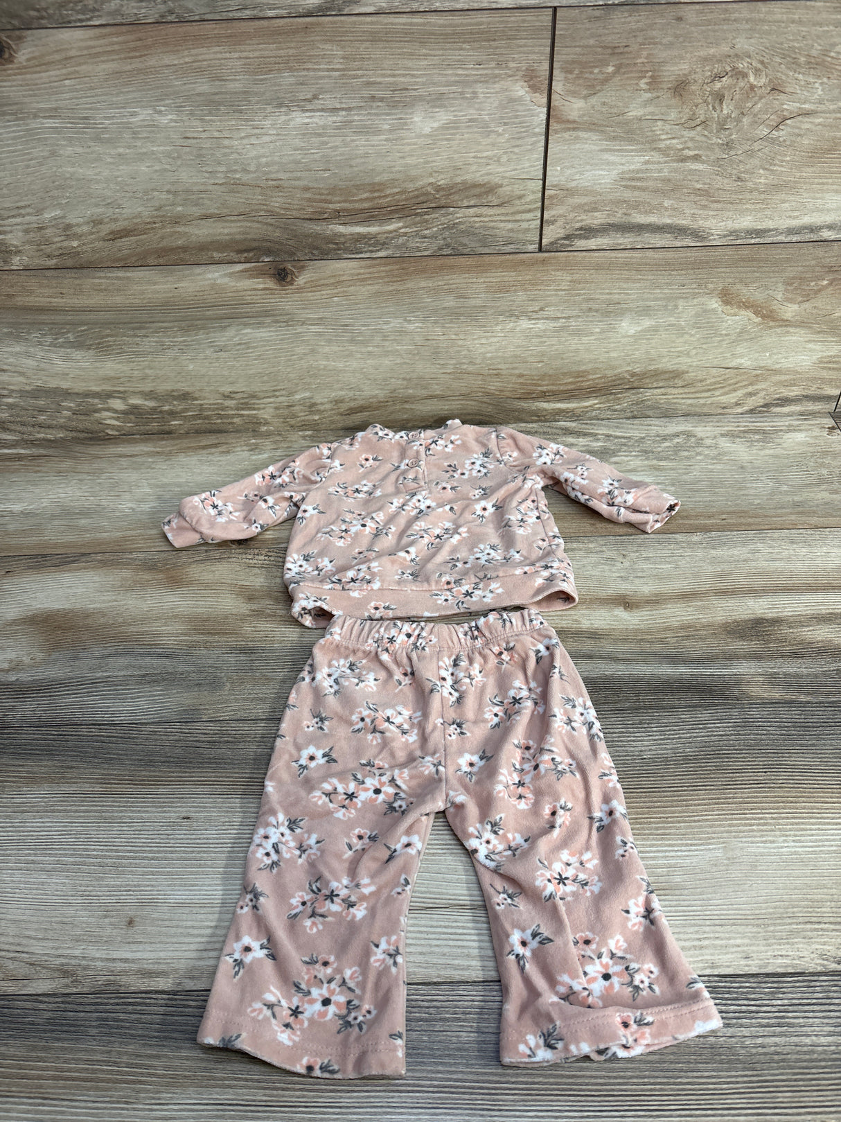 Little Lass 2pc Velvet Long Sleeve Shirt & Pants Pink sz 0-3m