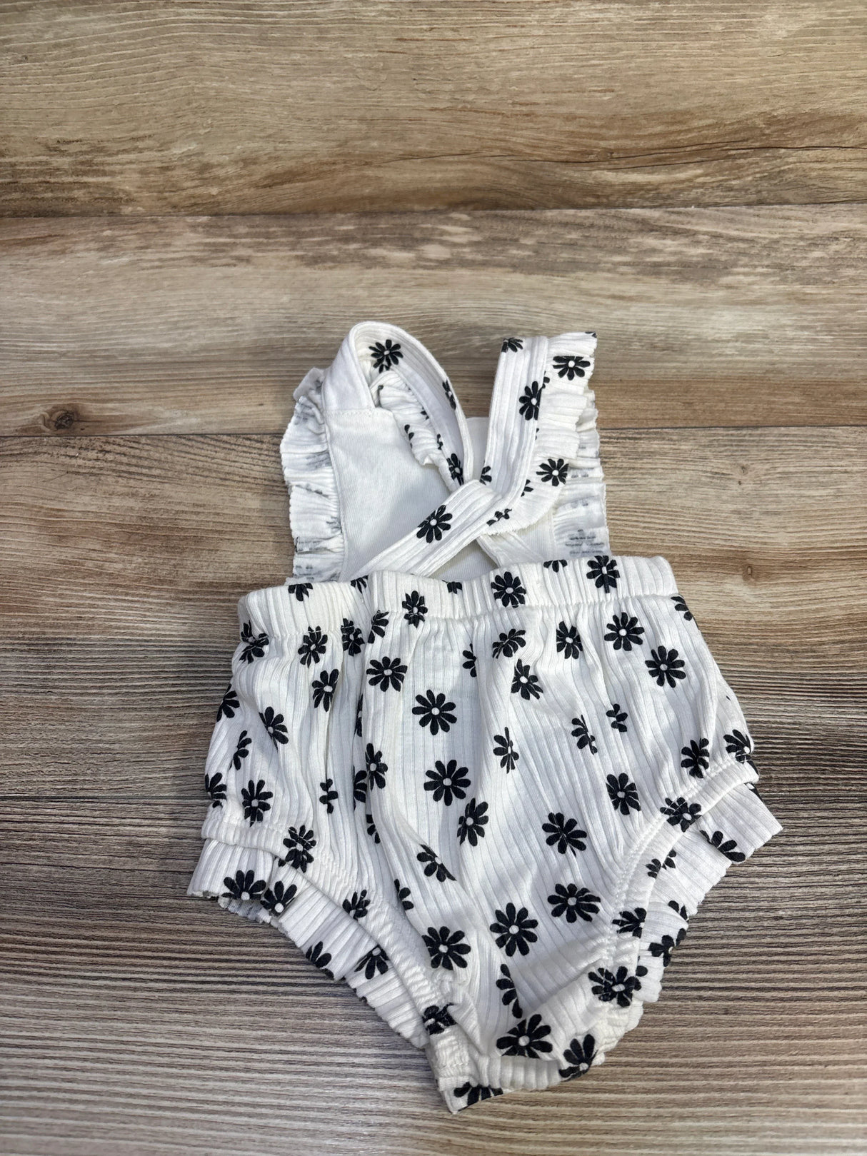Cat & Jack Ribbed Bubble Romper White sz 0-3m