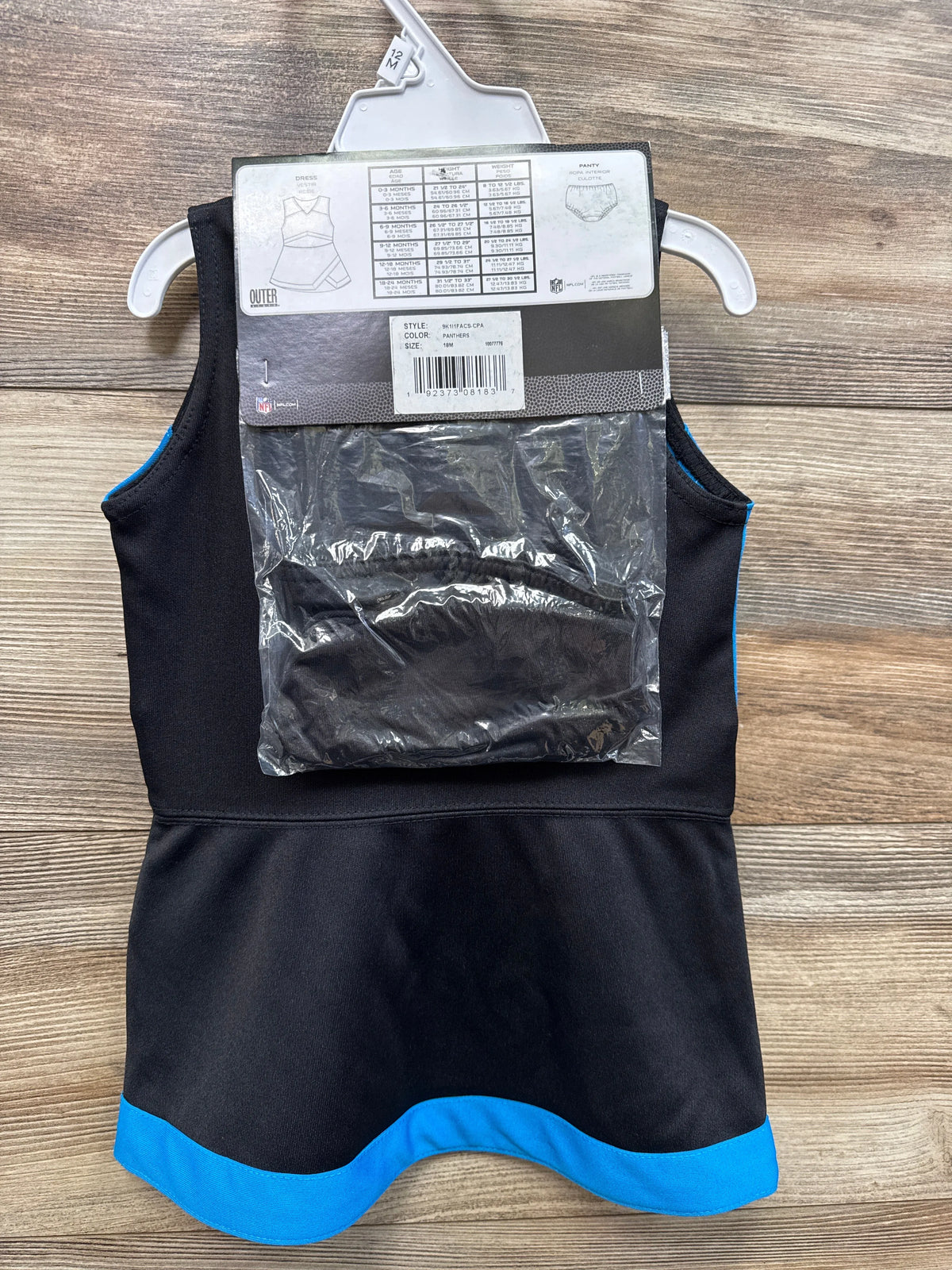 NEW NFL Carolina Panthers 2pc Cheer Captain Jumper Dress sz 12m