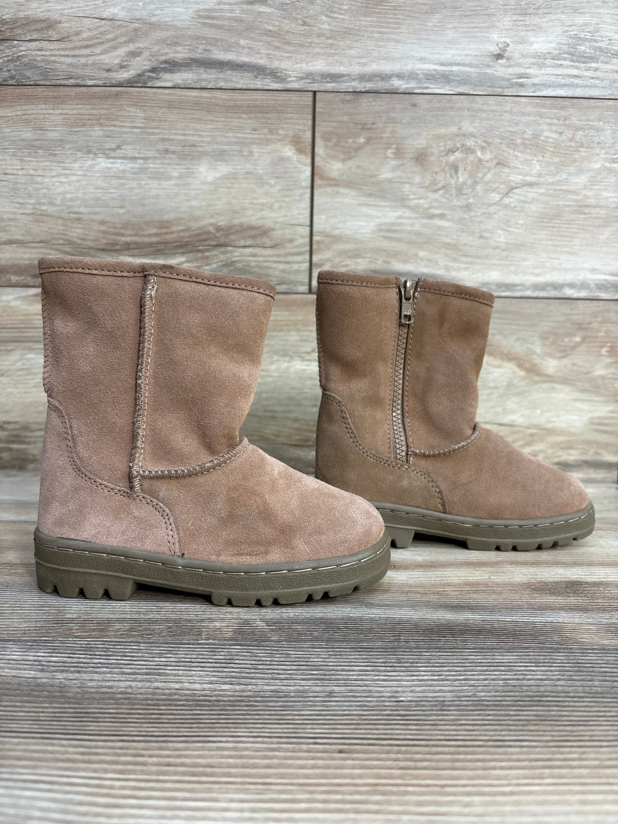 Cherokee Suede Faux Fur Lined Boots, Tan sz 10c