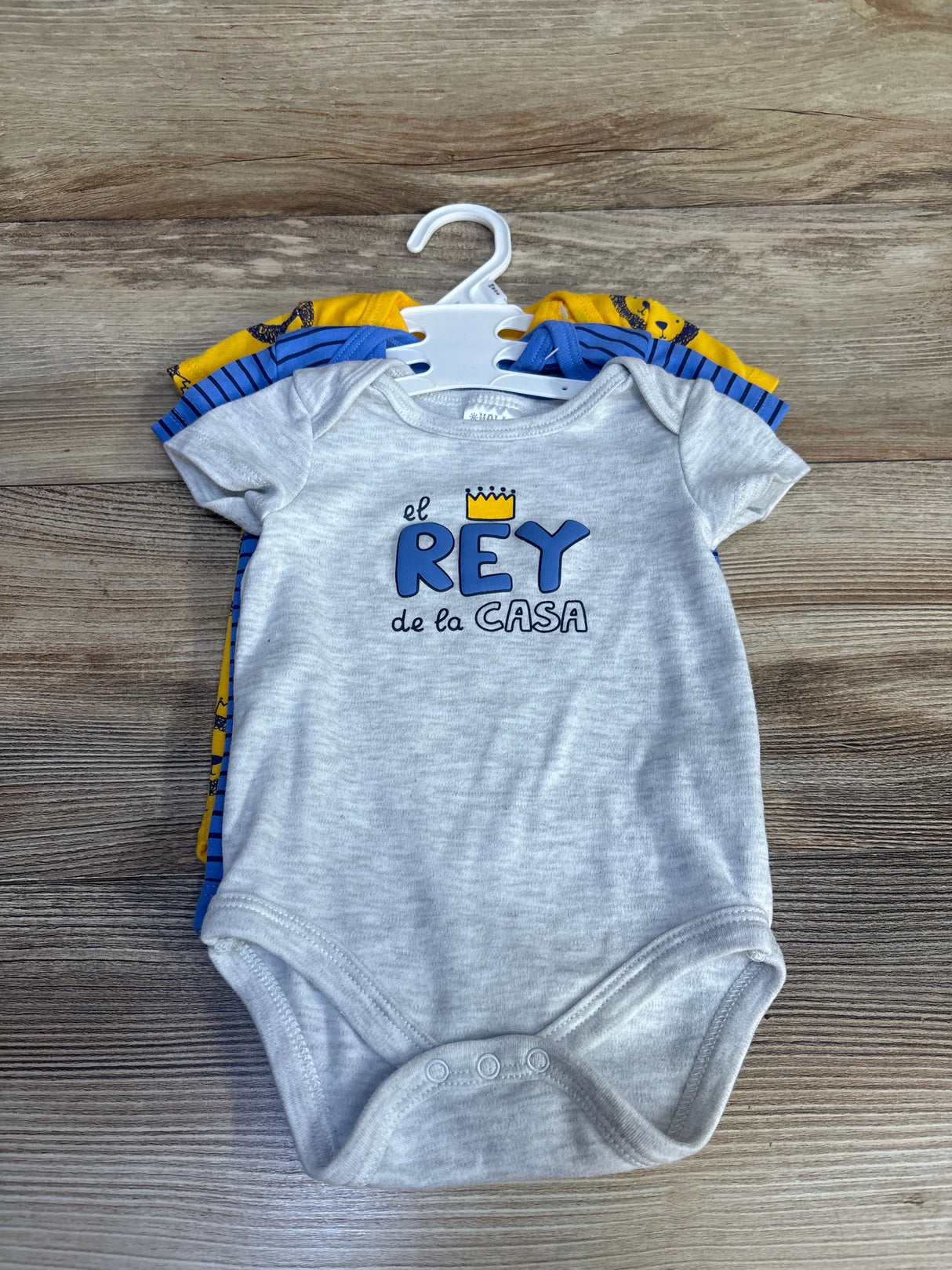 NEW Hola Mundo! by Baby Views 3pk Bodysuits Grey sz 3-6m
