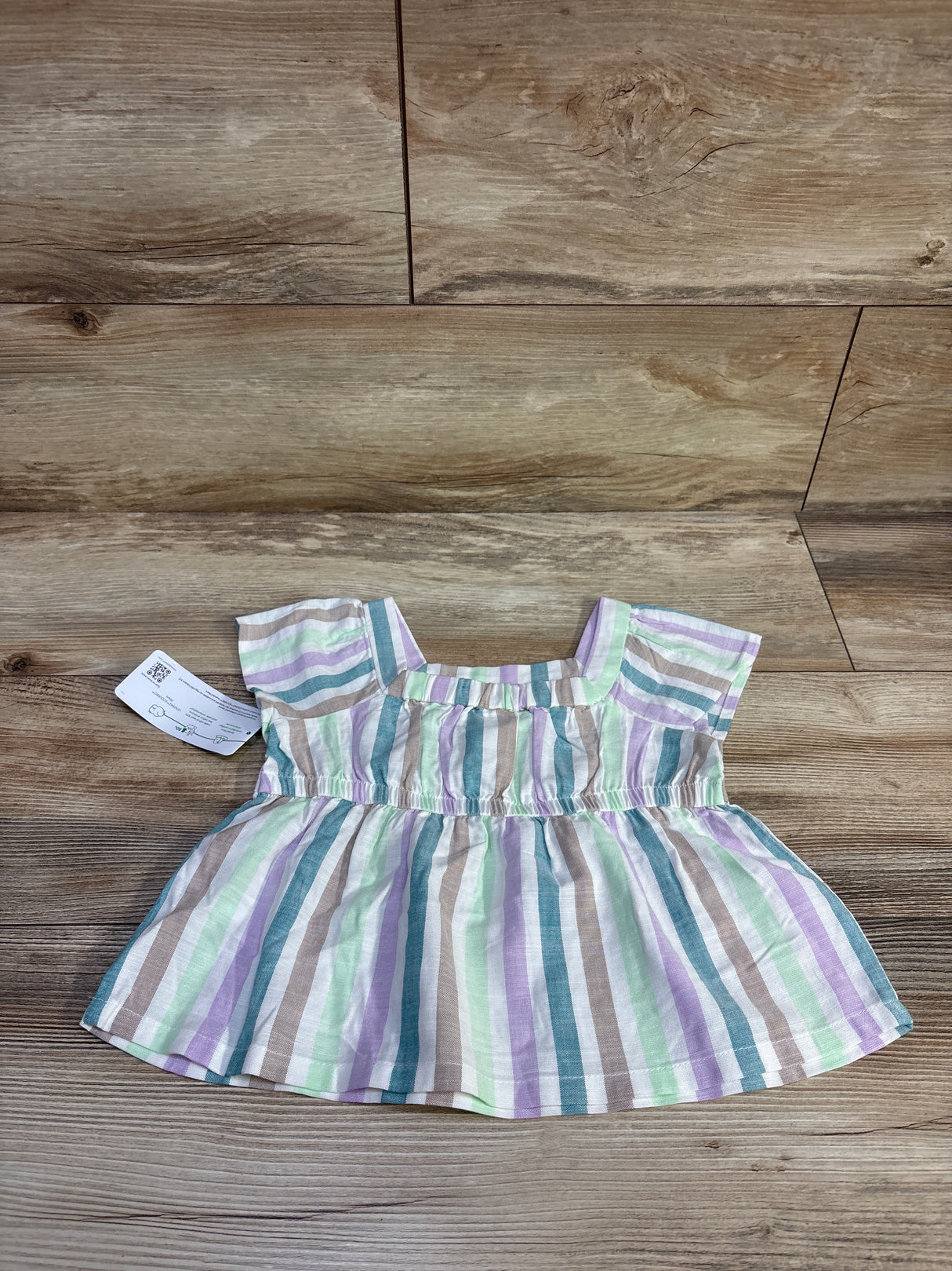 NEW Carter's Striped Viscose Peplum Top White sz 2T