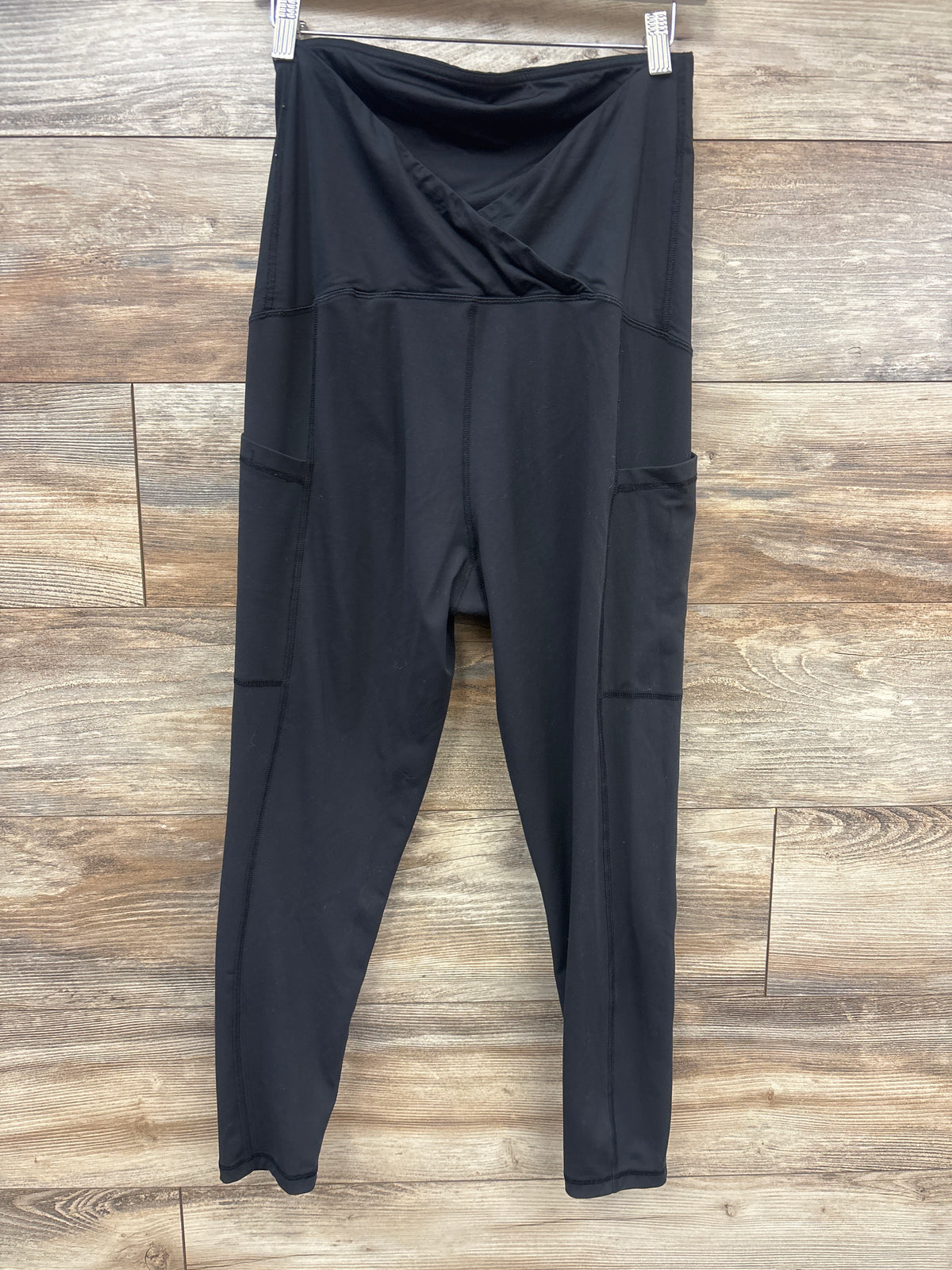 Isabel Maternity Crossover Panel Leggings Black sz Large