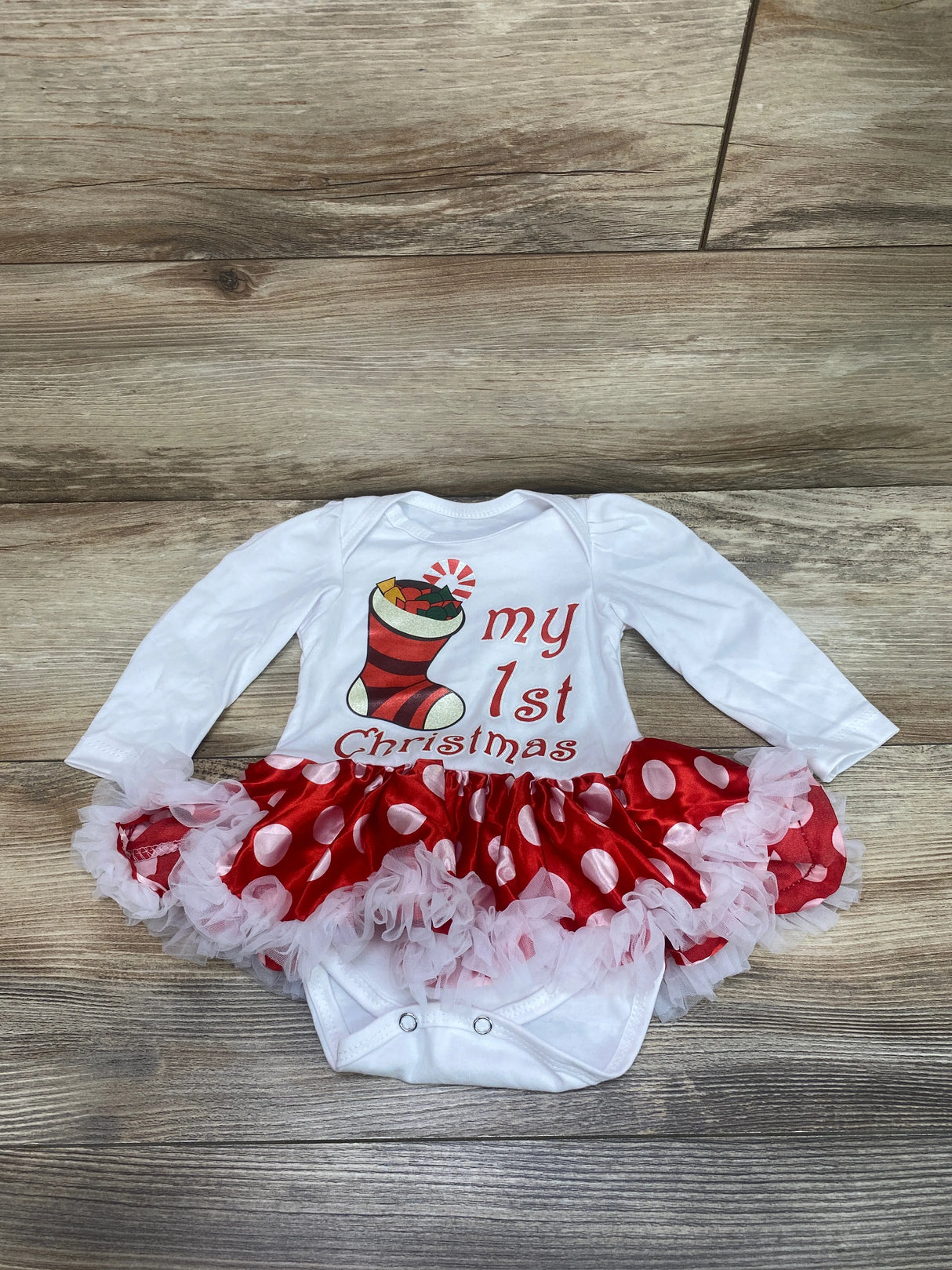 My 1st Christmas Tutu Bodysuit White sz 3-6m - Me n Mommy To Be