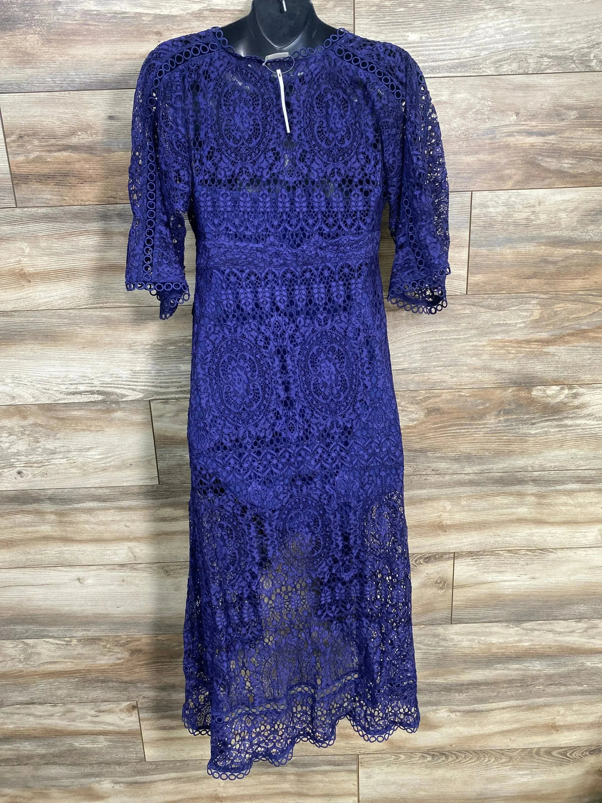 NEW Asos Maternity Lace Wrap Midi Dress Navy sz Medium - Me n Mommy To Be