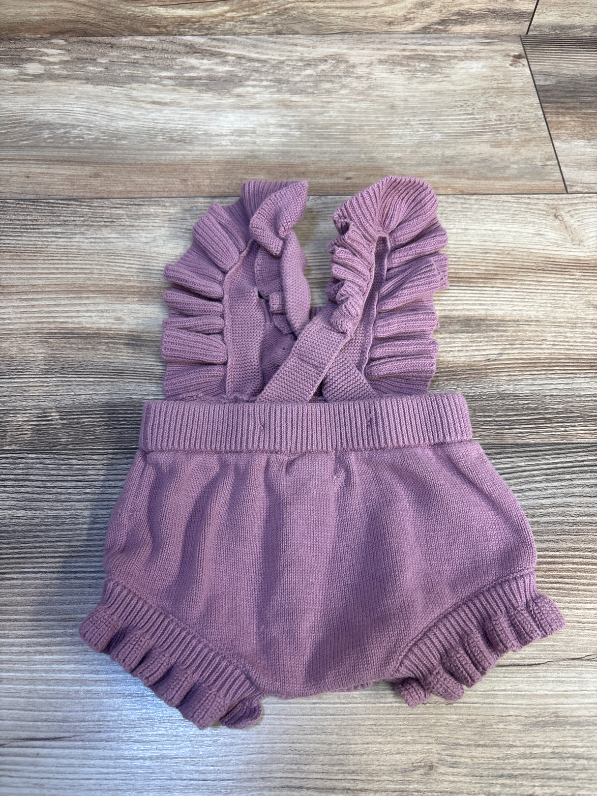 Cat & Jack Knitted Flutter Sleeve Shortie Romper Mauve sz Newborn