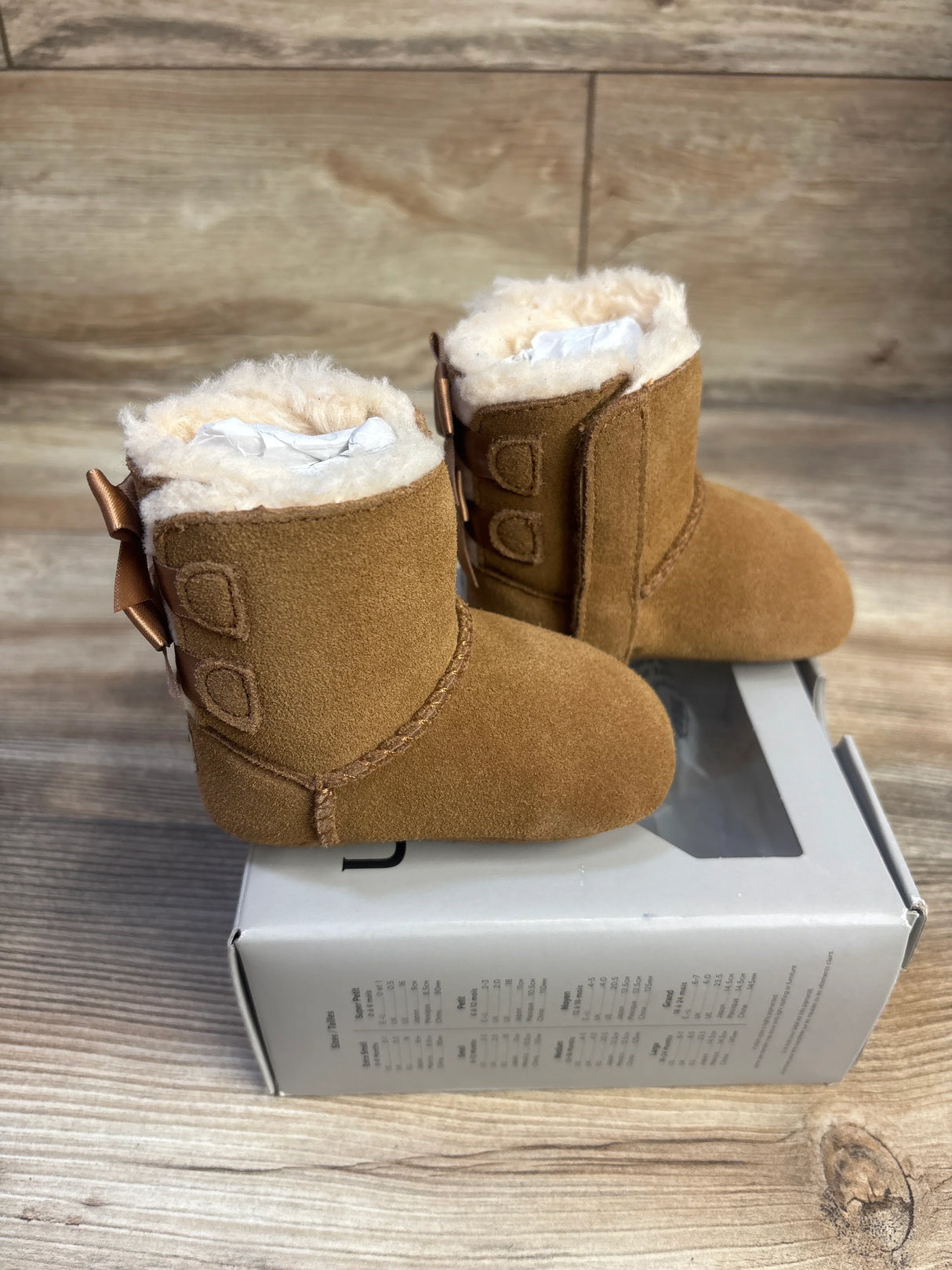 NEW Ugg Baby Bailey Bow I Soft Sole Boots Chestnut sz 0/1c