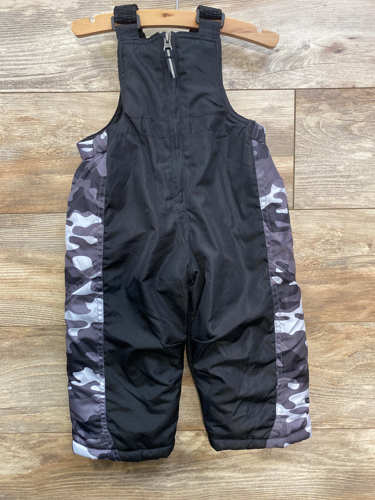 Arctic Quest Camo Bib Snow Pants and Ski Jacket Black/Grey sz 2T