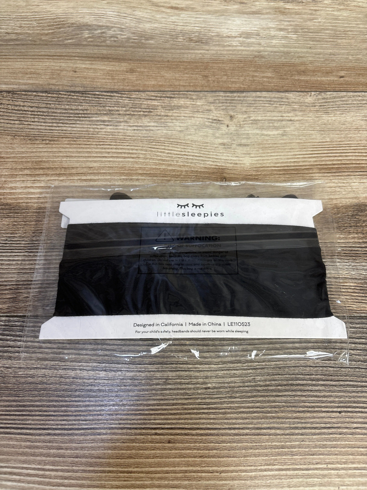 NEW LittleSleepies Black Luxe Bow with Cat Ears