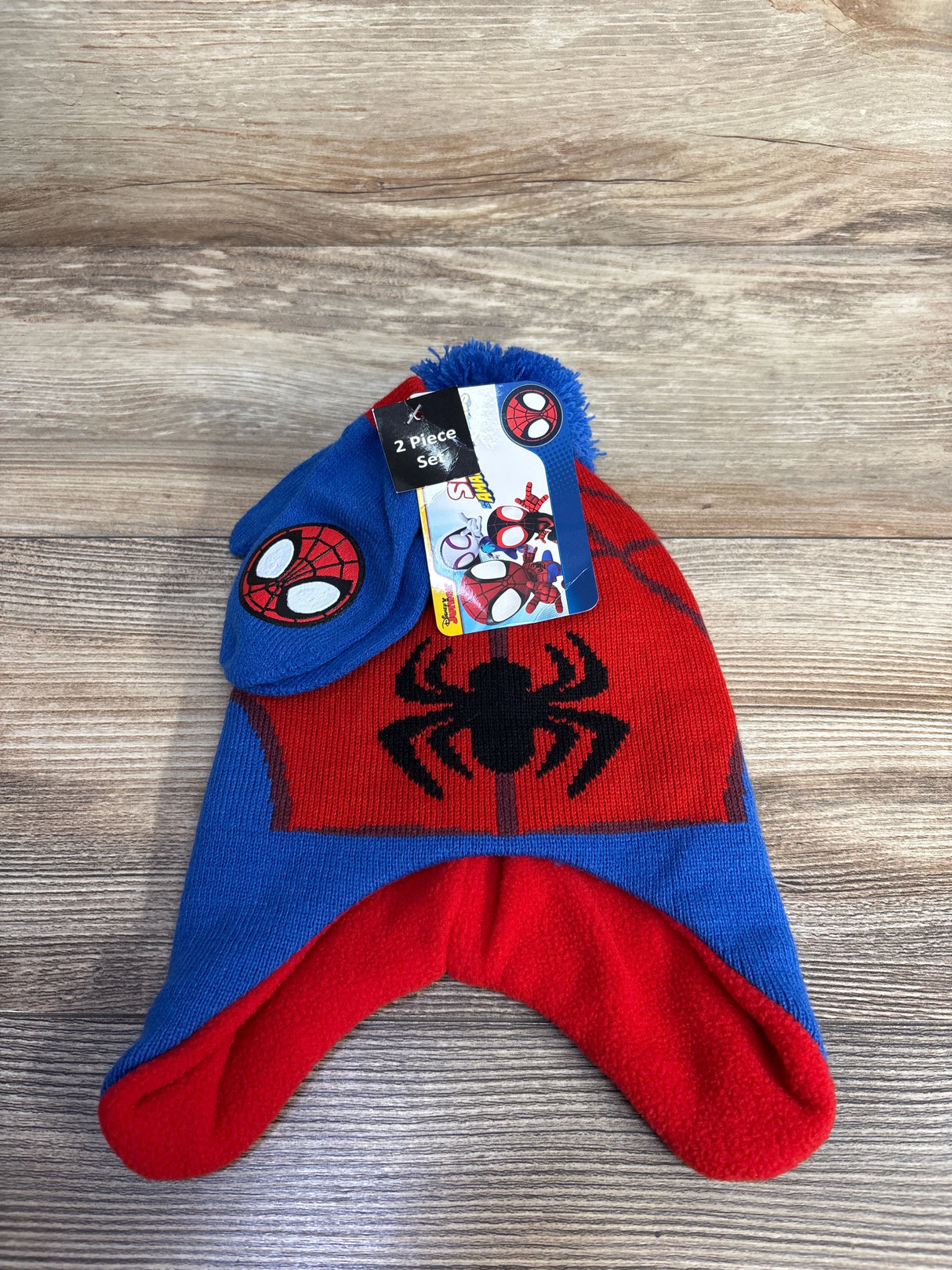 NEW Berkshire Fashion 2pc Spider-Man Winter Hat & Mittens Set, One Size