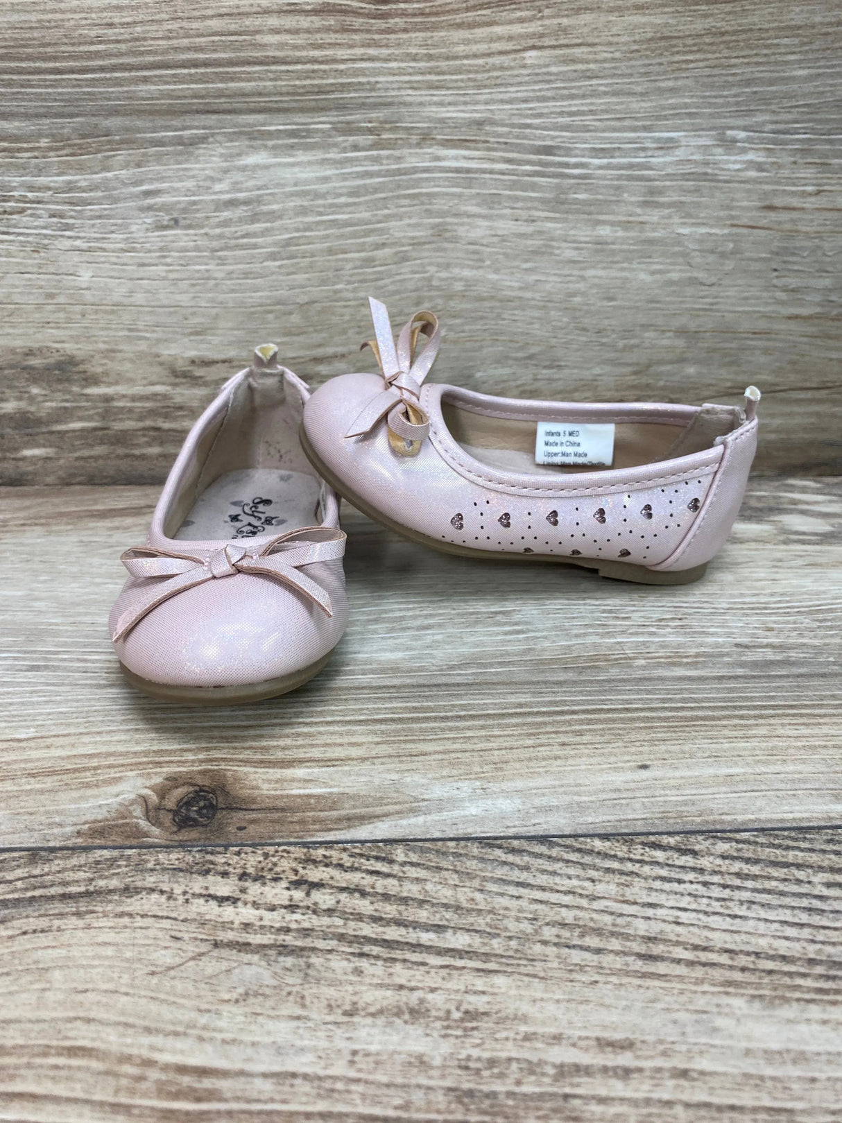 Self Esteem Bow Flats Pink Sz 5c - Me n Mommy To Be