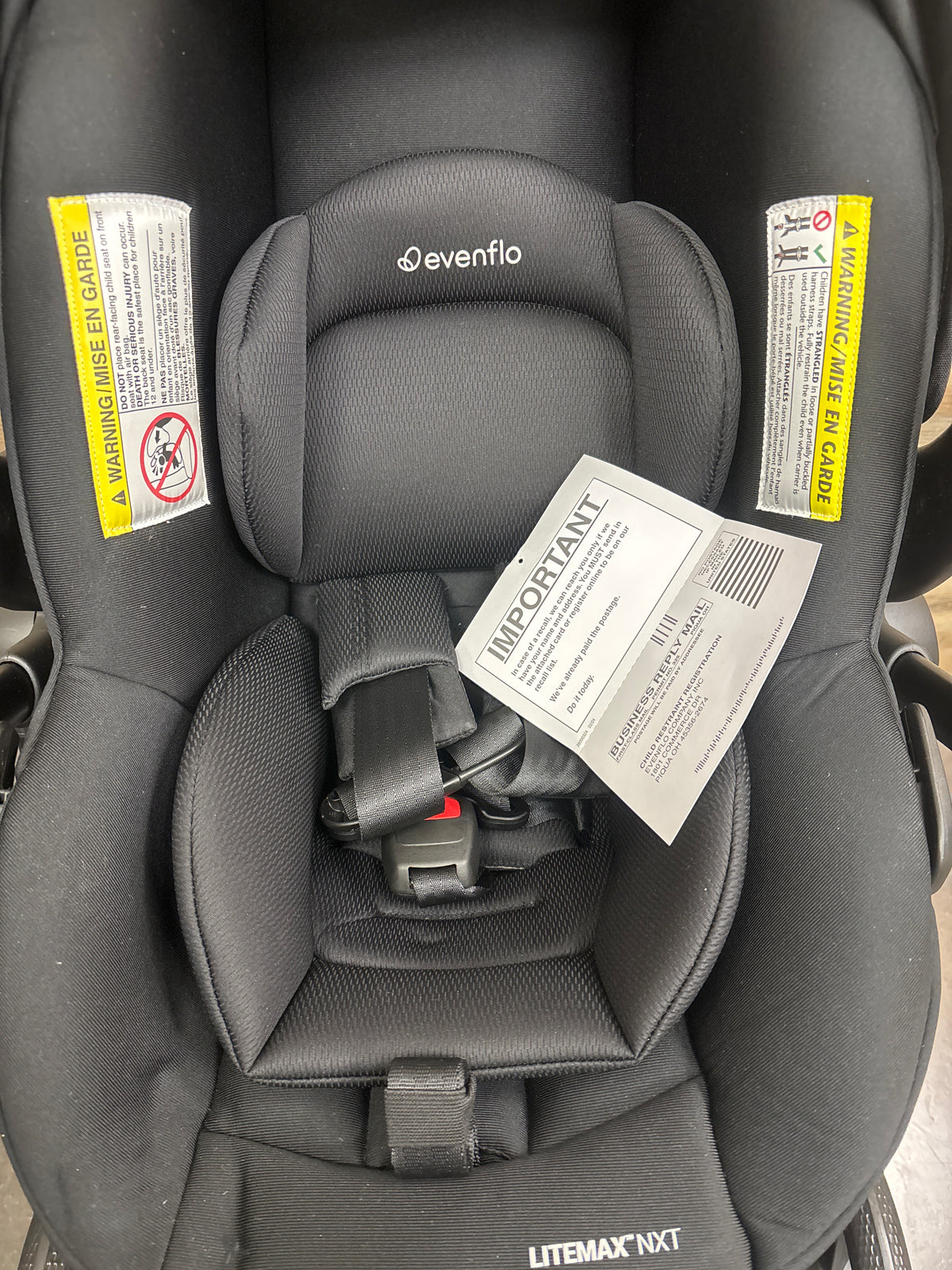 NEW Evenflo Pivot Modular Travel System with LiteMax NXT Infant Car Seat Ebony Black