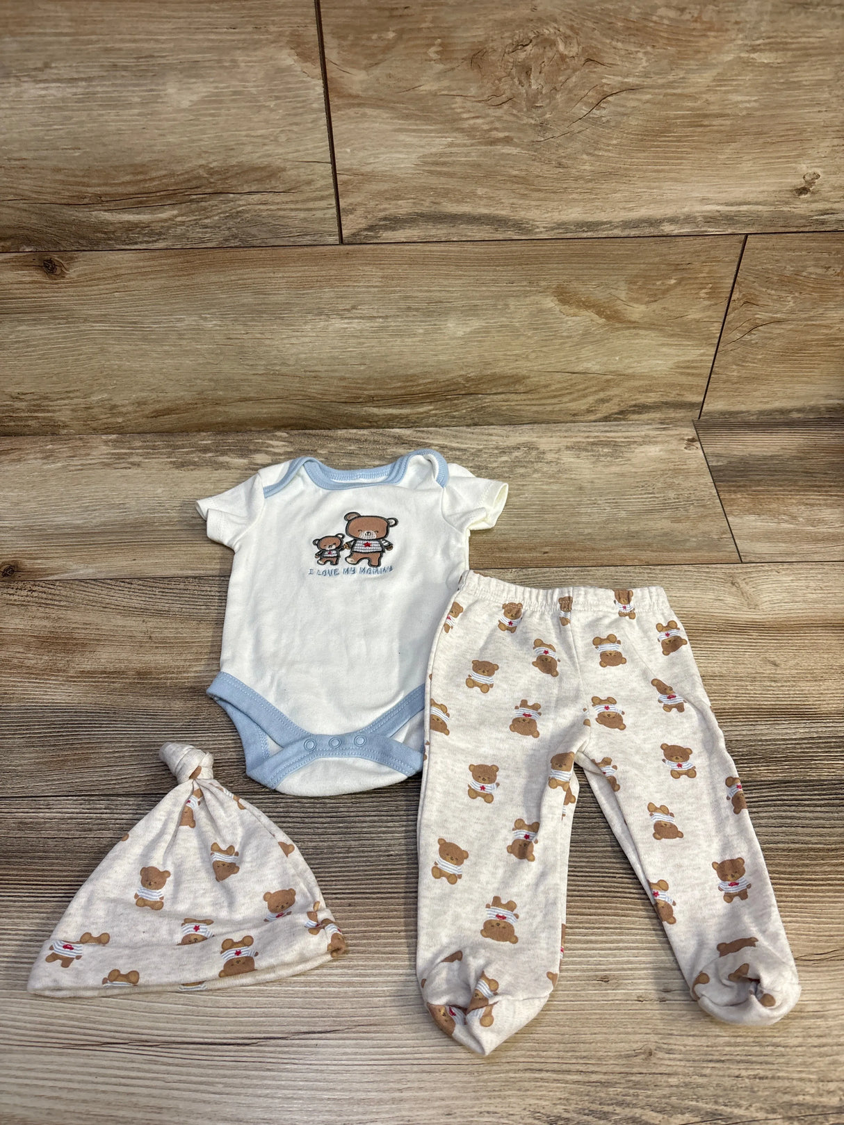 Chick Pea Organic 3pc I Love My Mommy Set White sz 0/3m