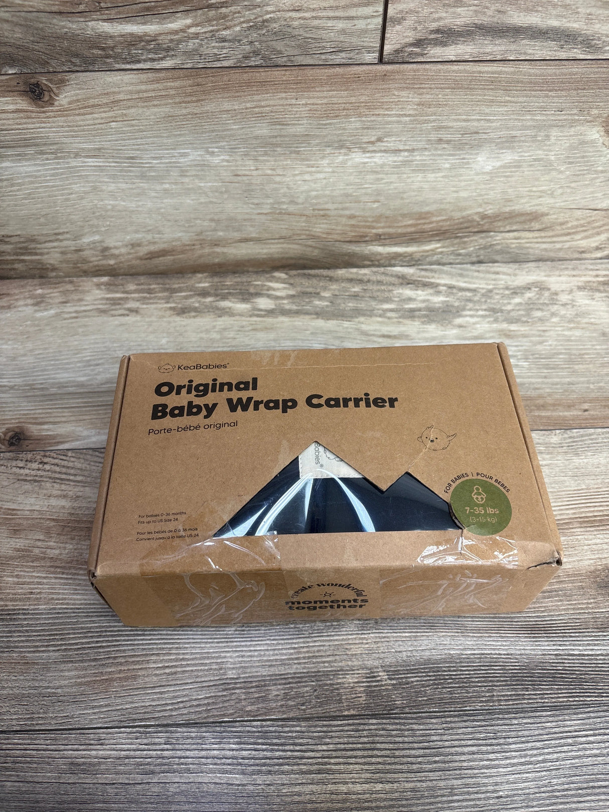KeaBabies Original Baby Wrap Carrier - Black 7-35lbs