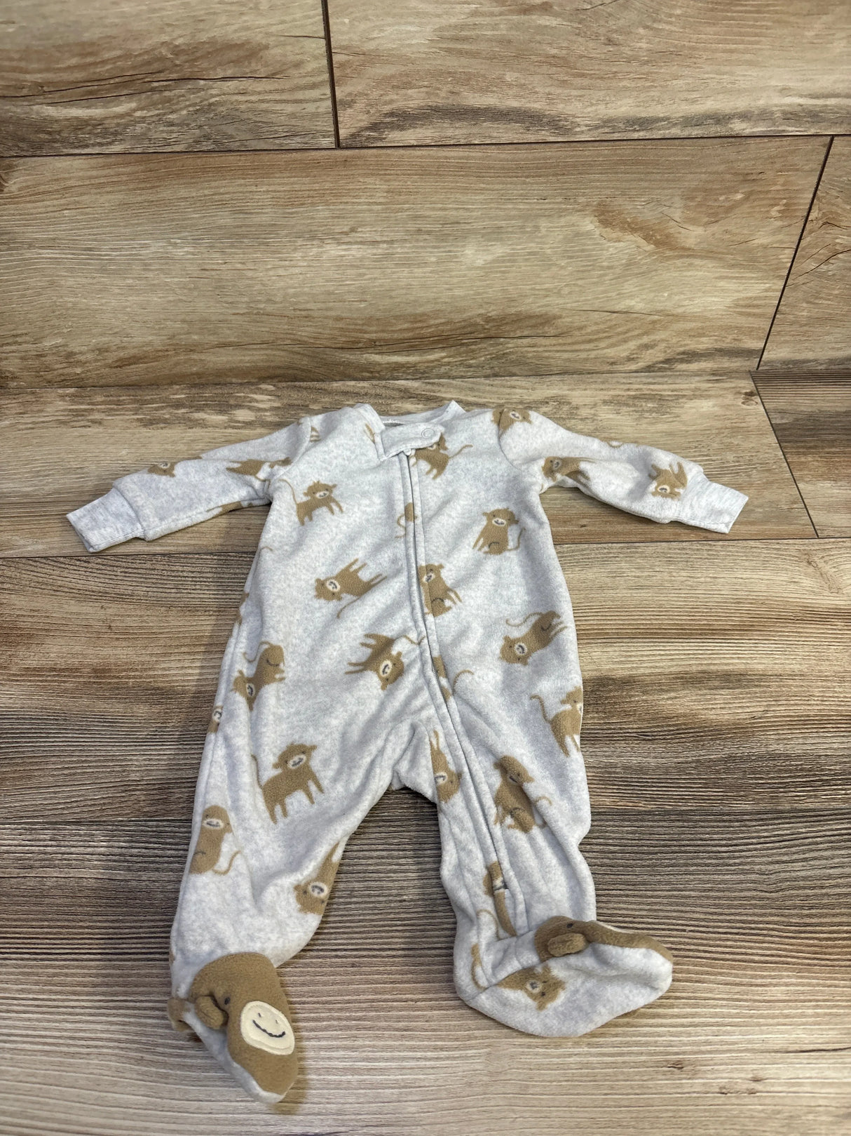 Simple Joys Monkey Blanket Sleeper Grey sz Newborn