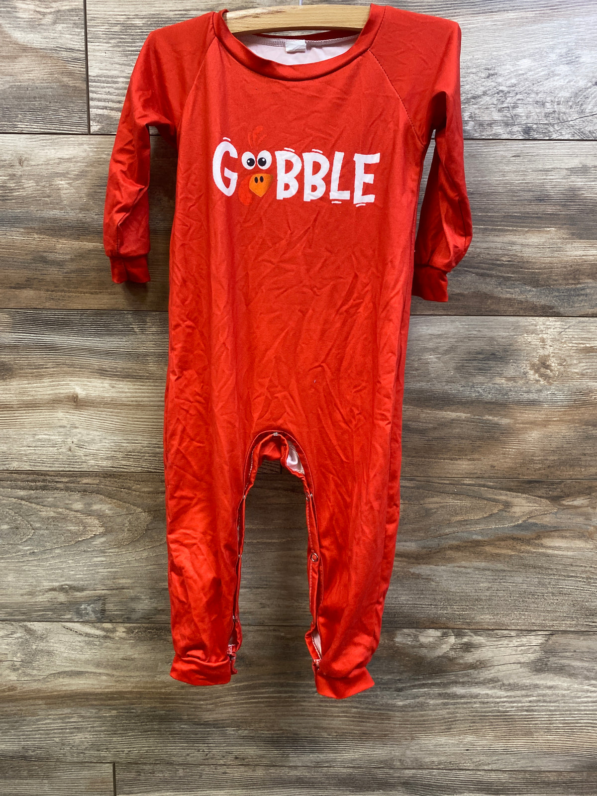 KVPLBQFD Gobble Thanksgiving Coverall Red sz 18m