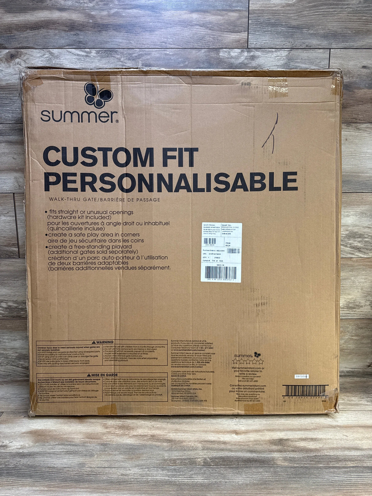 NEW Summer Infant Custom Fit Walk-Thru Extra Wide Pet and Baby Gate 65"-87" - Me n Mommy To Be