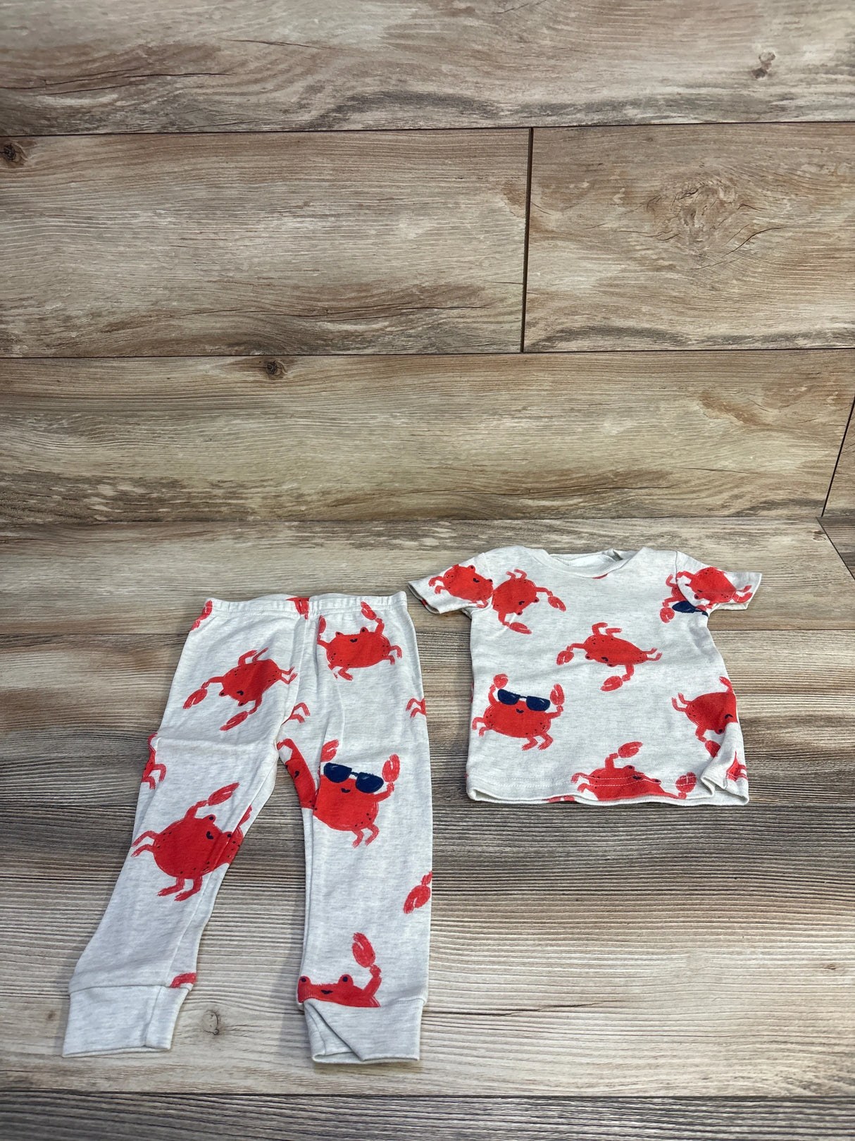 Just One You 2pc Crab Pajama Set Beige sz 12m