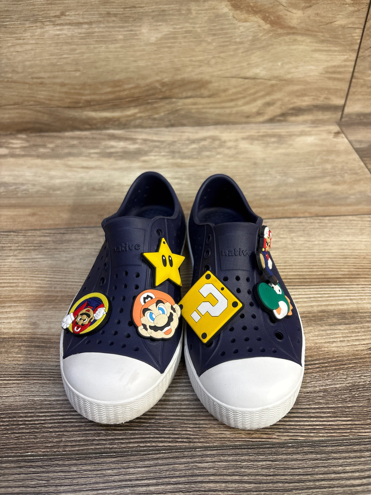Native Jefferson Slip On & Jibbitz Shoes Blue sz 11c