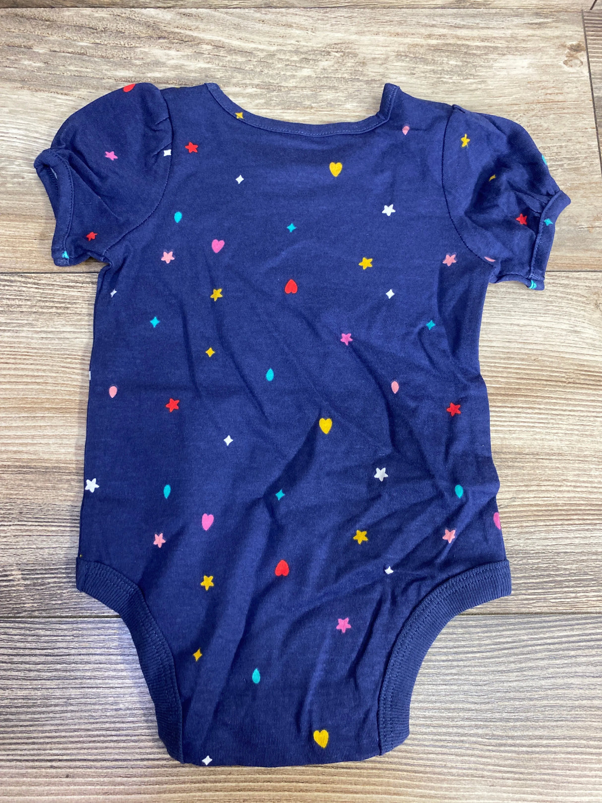 NEW Okie Dokie Navy Blue Puff Sleeve Bodysuit sz 6m