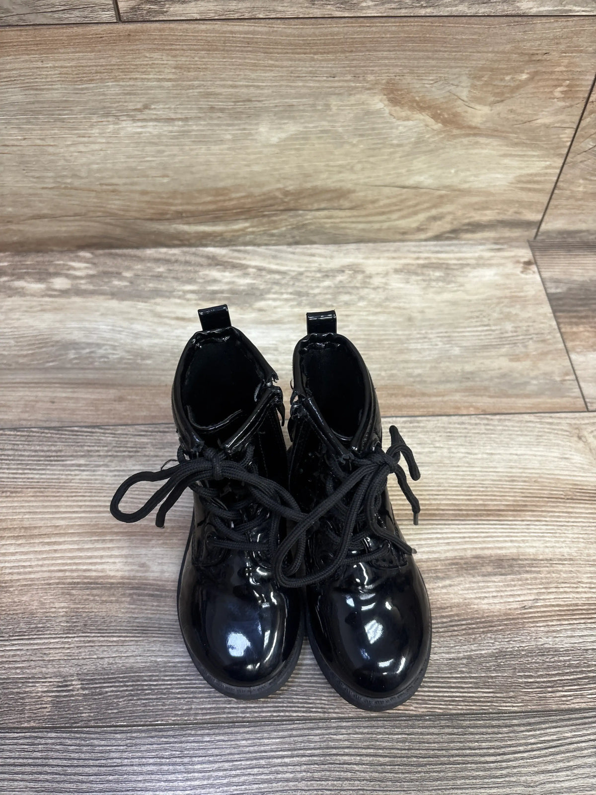 Patent Leather Lace-Up Ankle Boots Black sz 5c