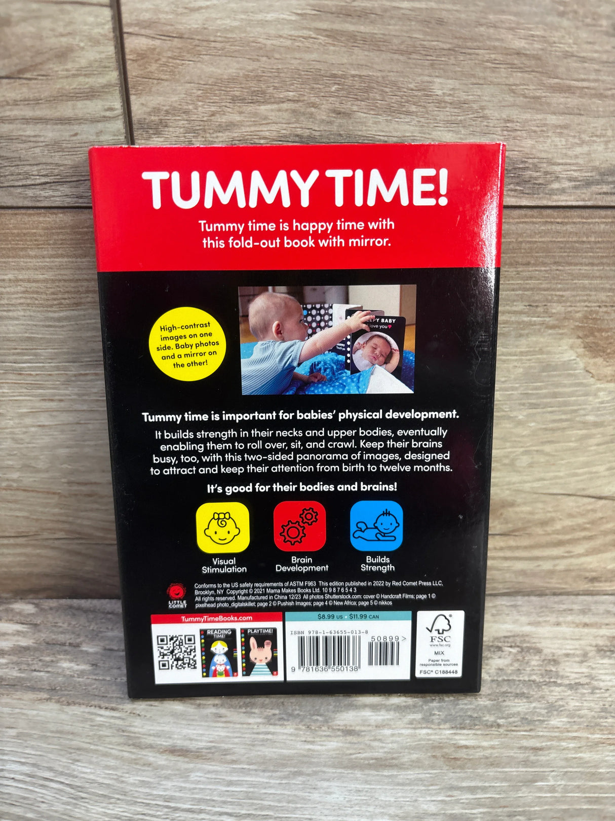 Tummy Time!: A High-Contrast Fold-Out Book with Mirror