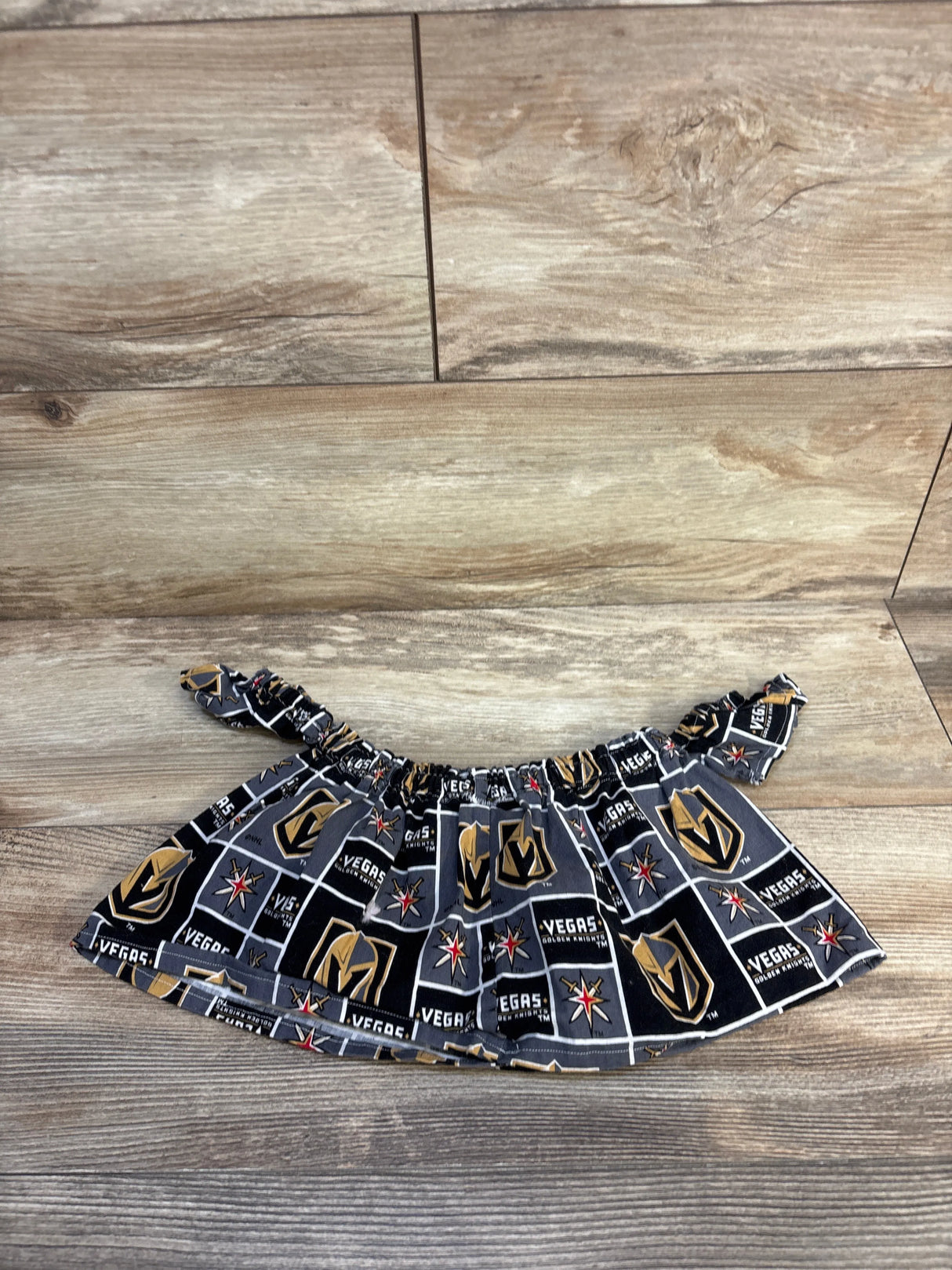 Molly's Little Boutique Vegas Golden Knight's Handmade Off the Shoulder Top Grey sz 3T