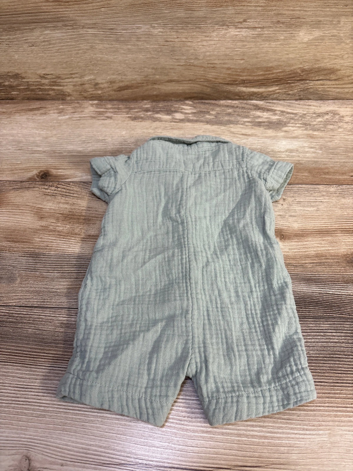 Little Planet Gauze Polo Shortie Romper Green sz Newborn