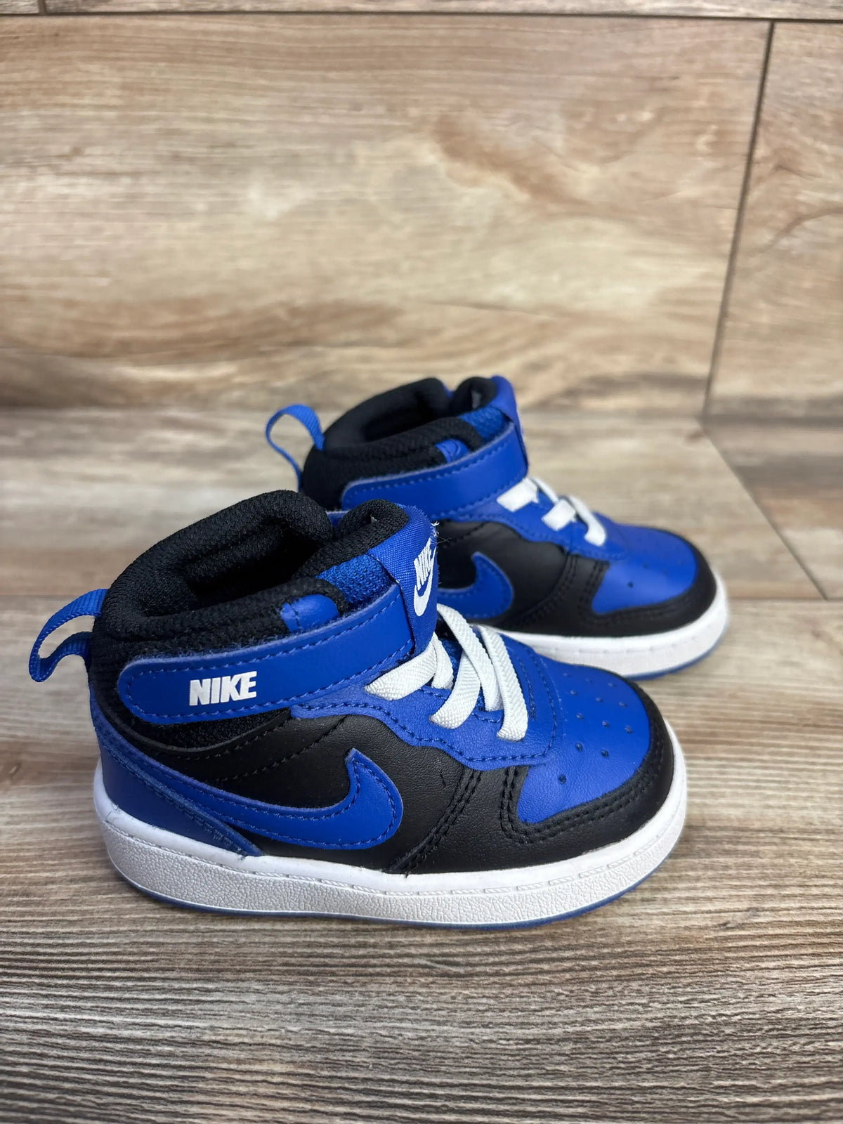 Blue and black Nike Court Borough Mid 2 Recraft TD Game Royal Black toddler sneakers