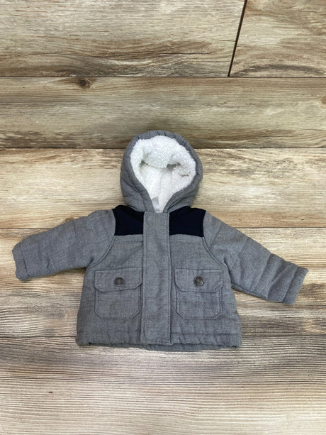 Carter's Zip Up Fleece Lined Jacket Grey sz Newborn - Me n Mommy To Be