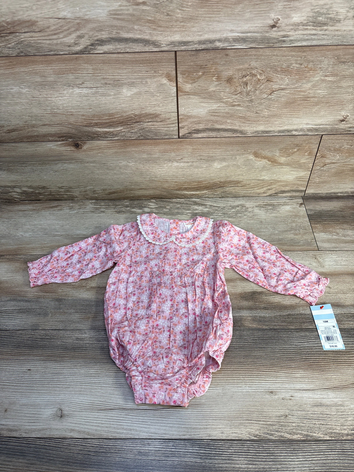 NEW Cat & Jack Floral Bodysuit Pink sz 18m