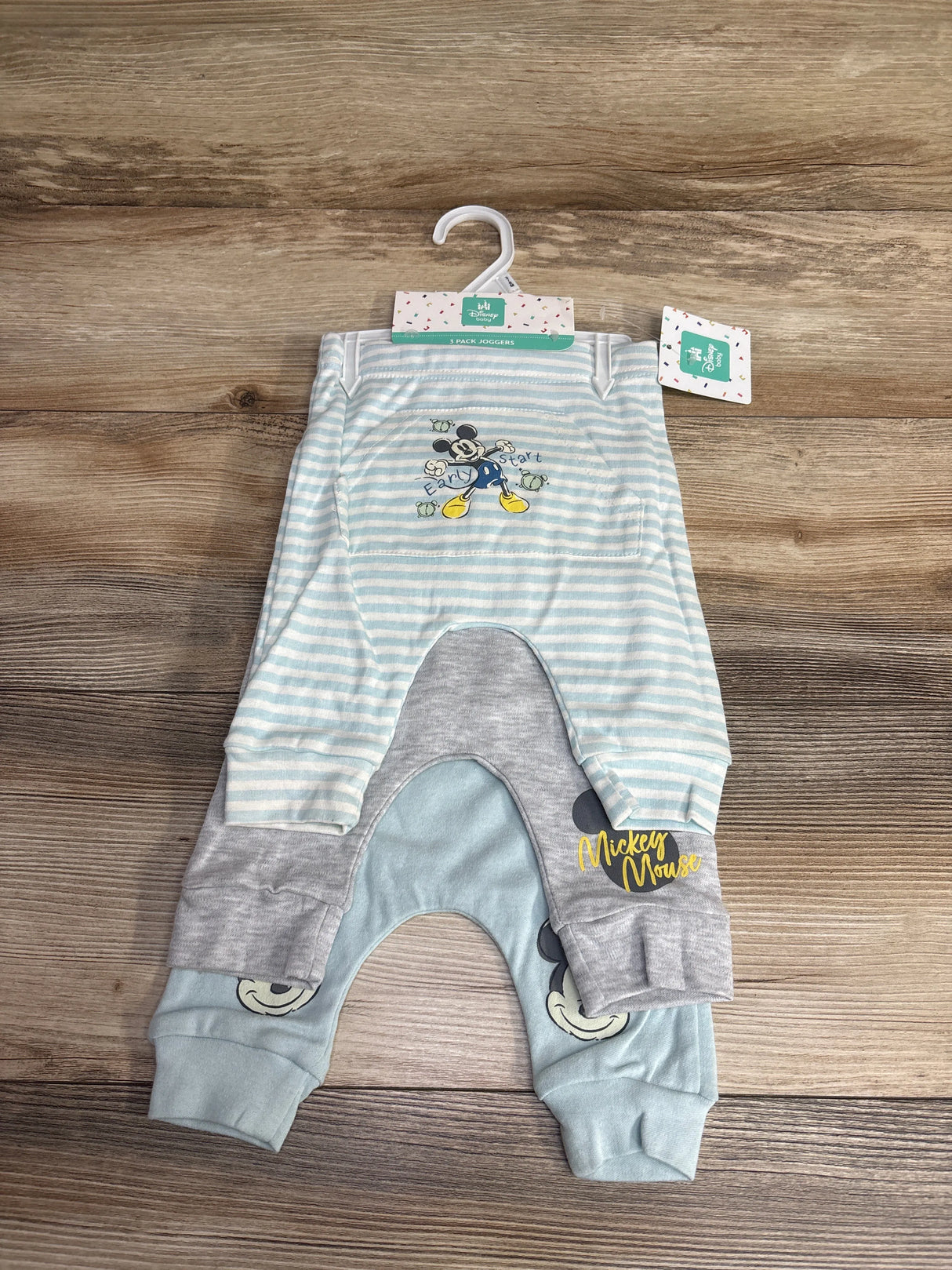 NEW Disney Baby 3pk Mickey Mouse Jogger Set Light Blue sz 3-6m
