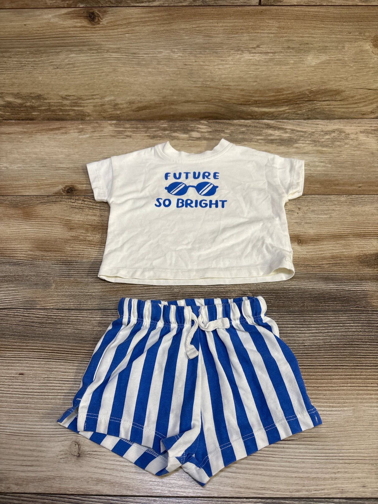 Cat & Jack 2pc Future So Bright Shirt & Shorts Set White sz 0-3m