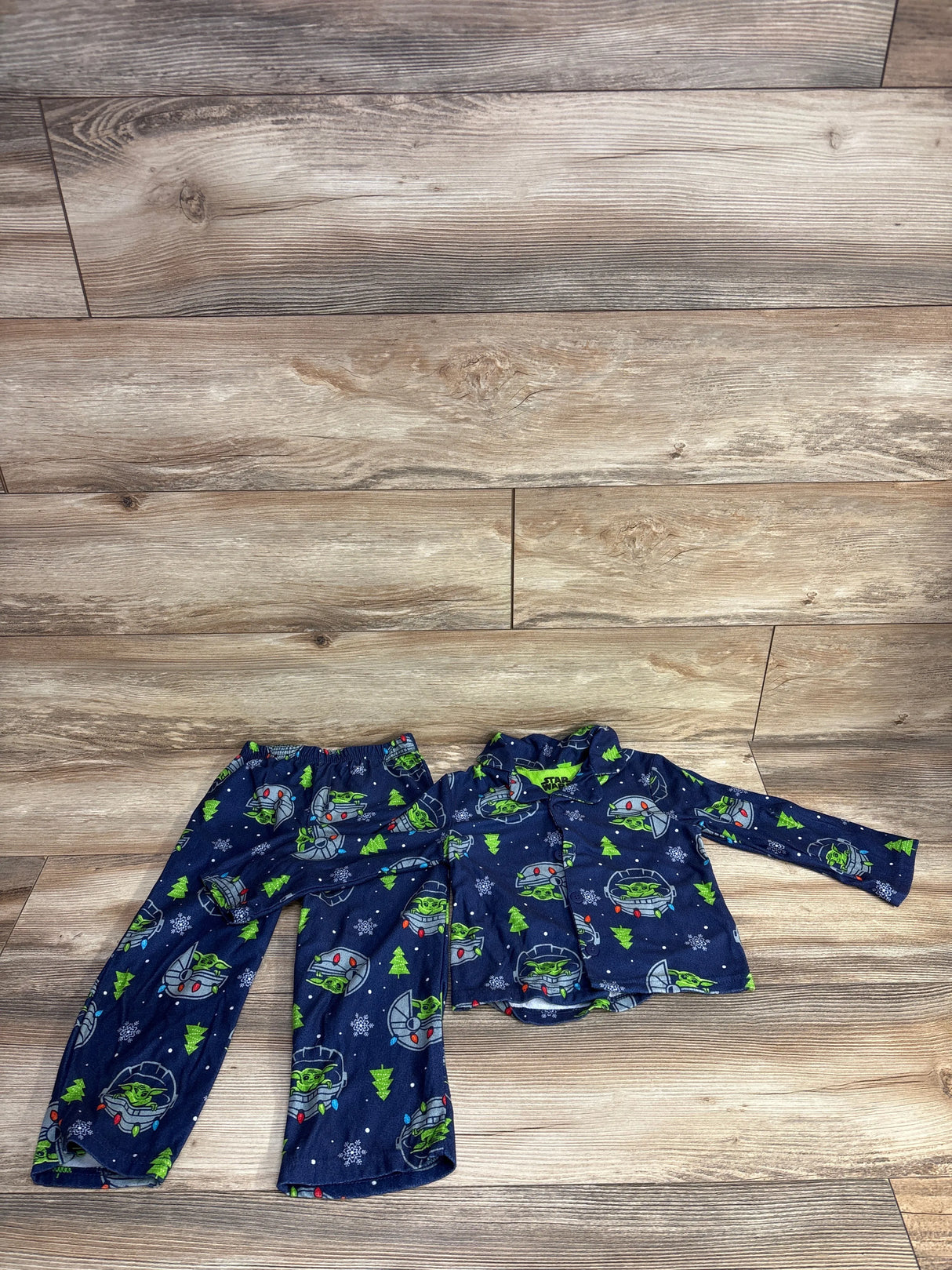 Star Wars 2pc Coat Style Christmas Pajama Set Navy sz 4T