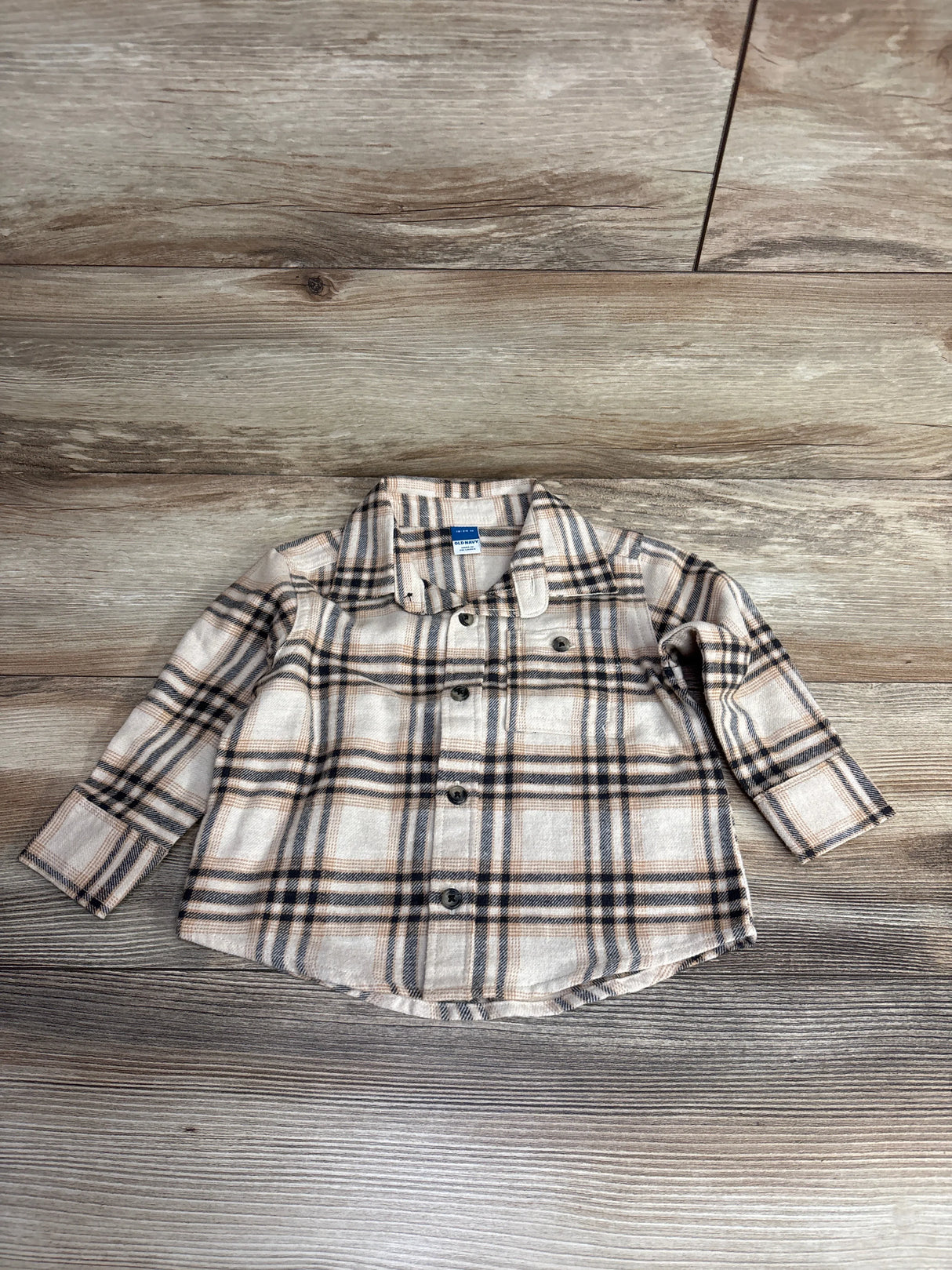 Old Navy Button Up Shirt Beige sz 18-24m