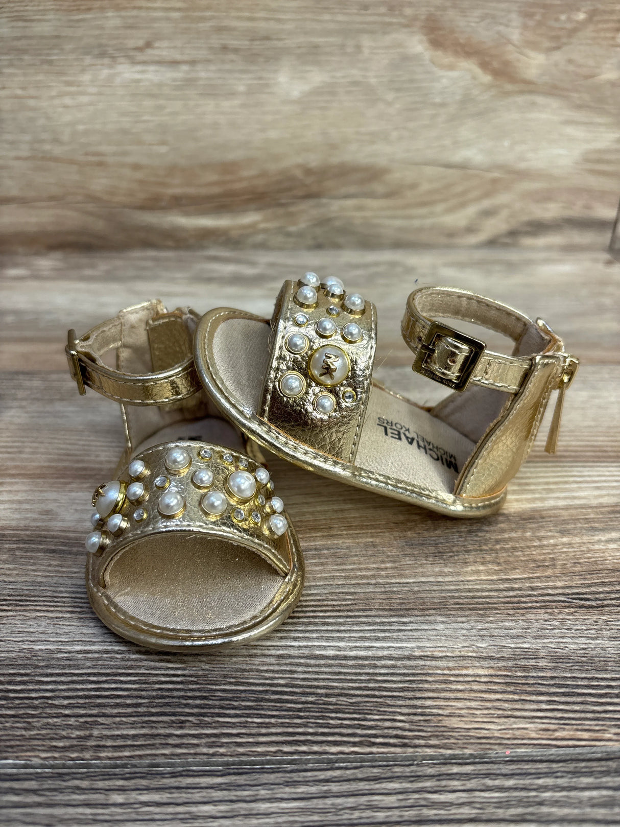 Michael Kors Gold Pennie Sandals sz 2c - Me n Mommy To Be