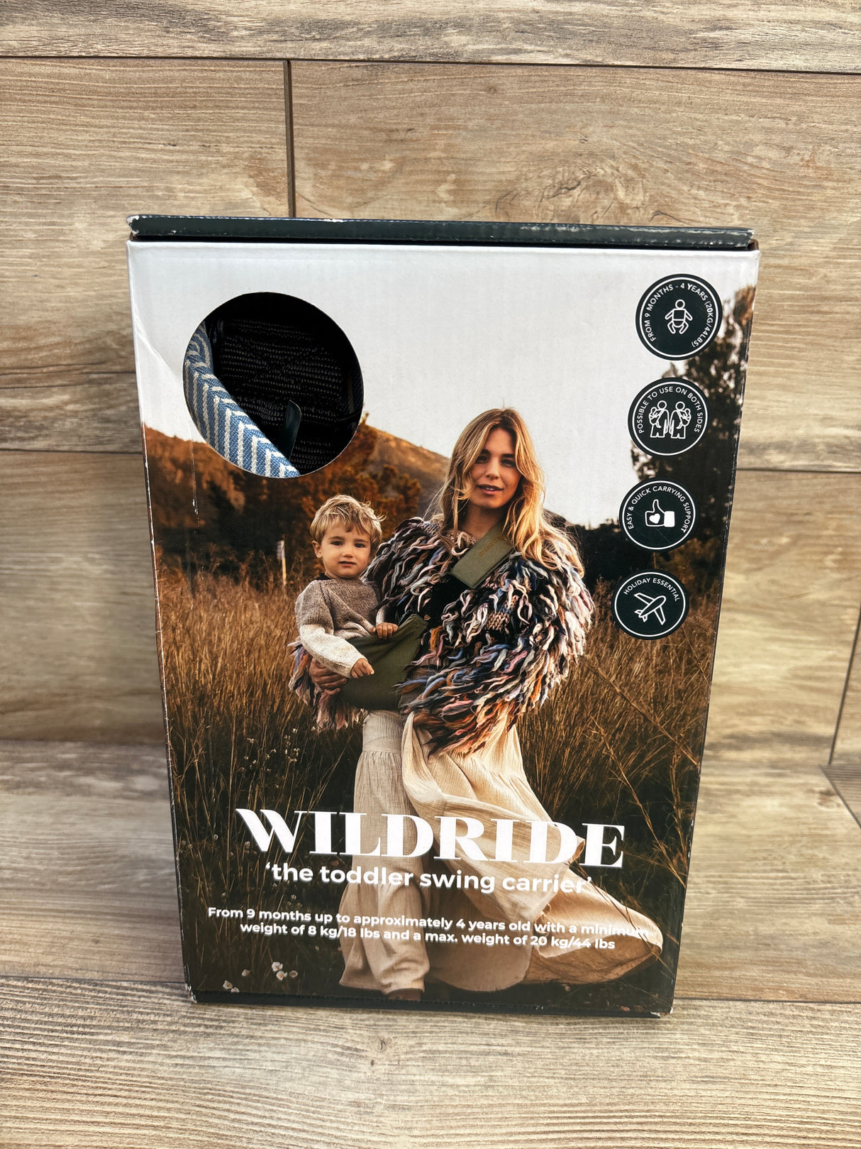 NEW Wildride Soft Toddler Carrier Hip Seat Carrier in Denim Stripe