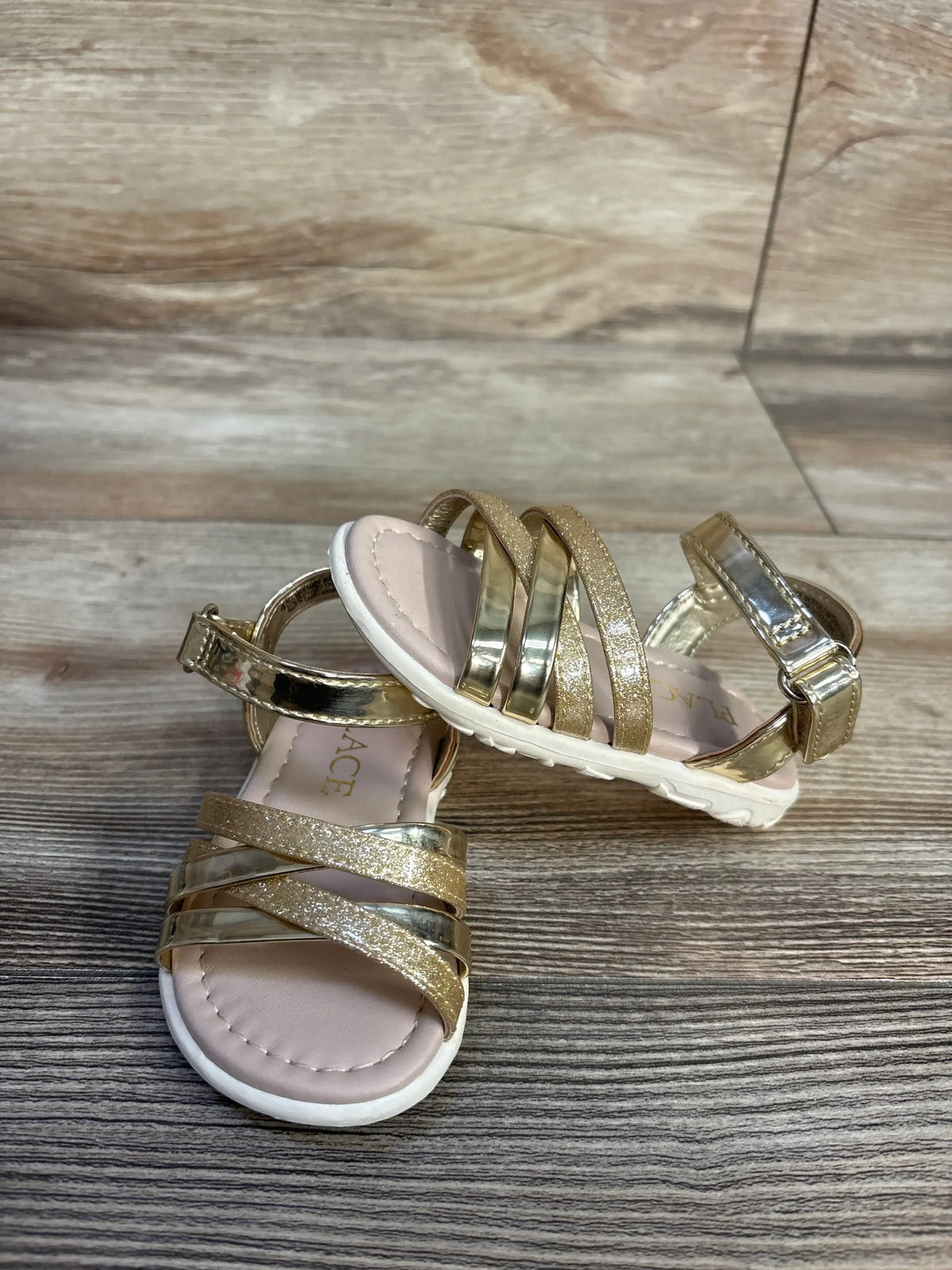 Children's Place gold metallic and glitter sandals for kids